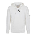 Cp Company 025A Diagonal Raised Lens Full Zip Hoodie In White
