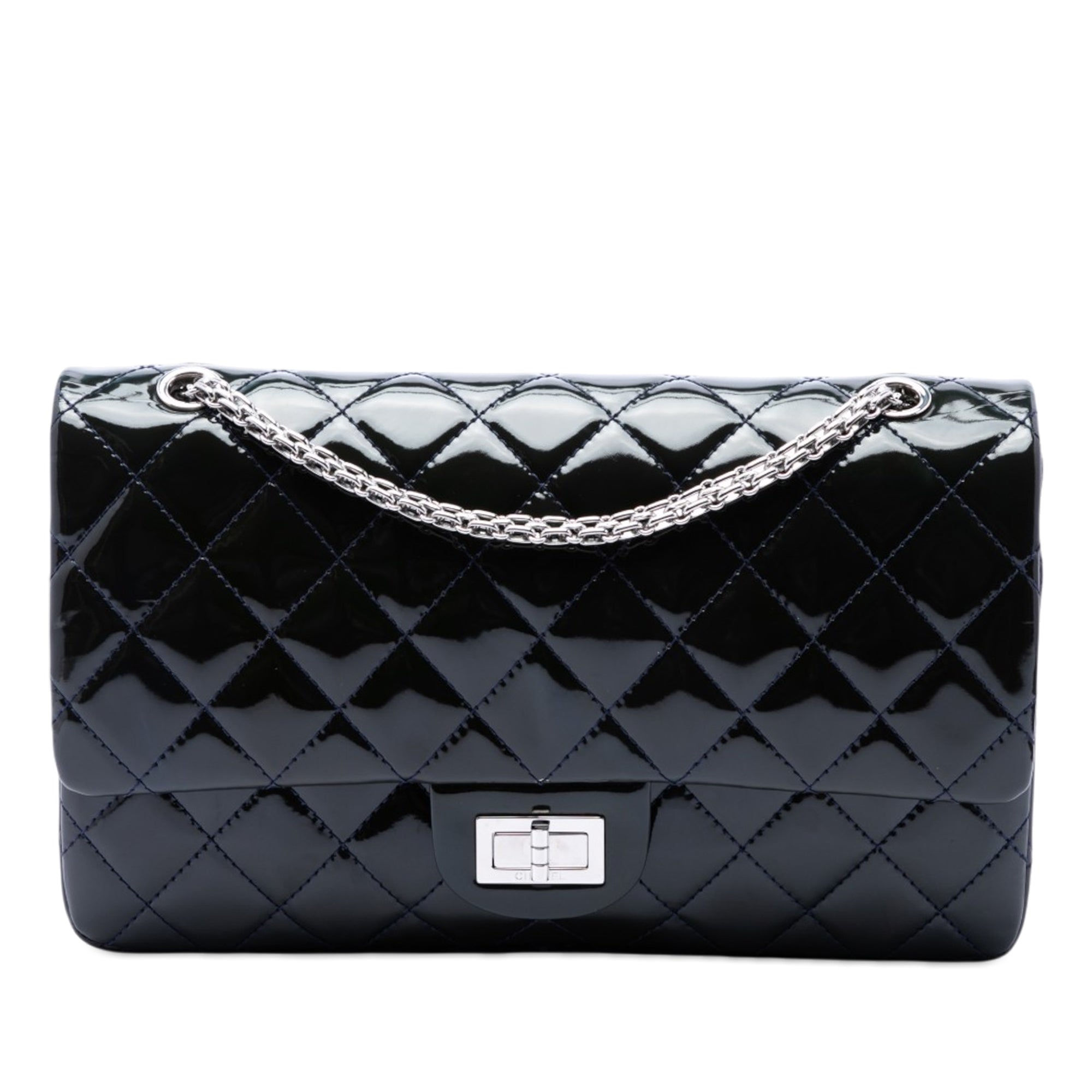 Chanel Matelassé Cuir verni Reissue 2.55 Double rabat 227