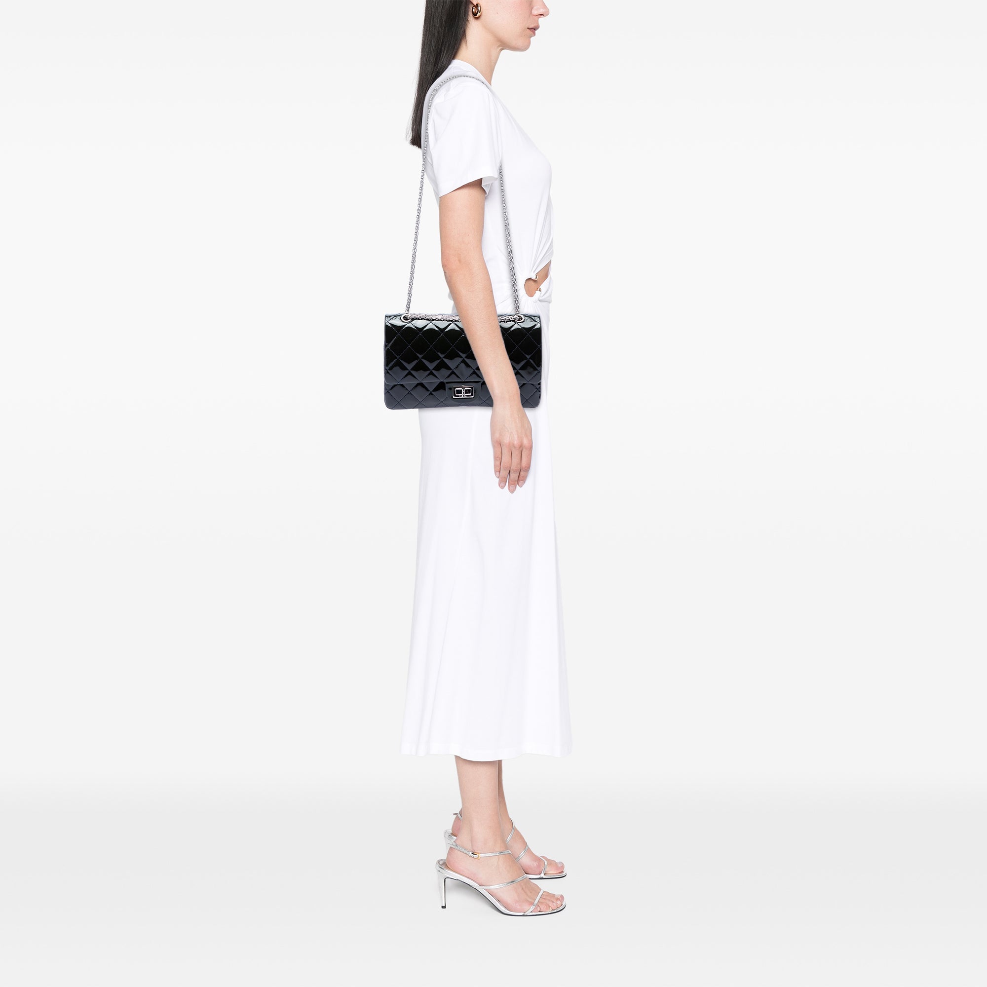 Chanel Matelassé Cuir verni Reissue 2.55 Double rabat 227
