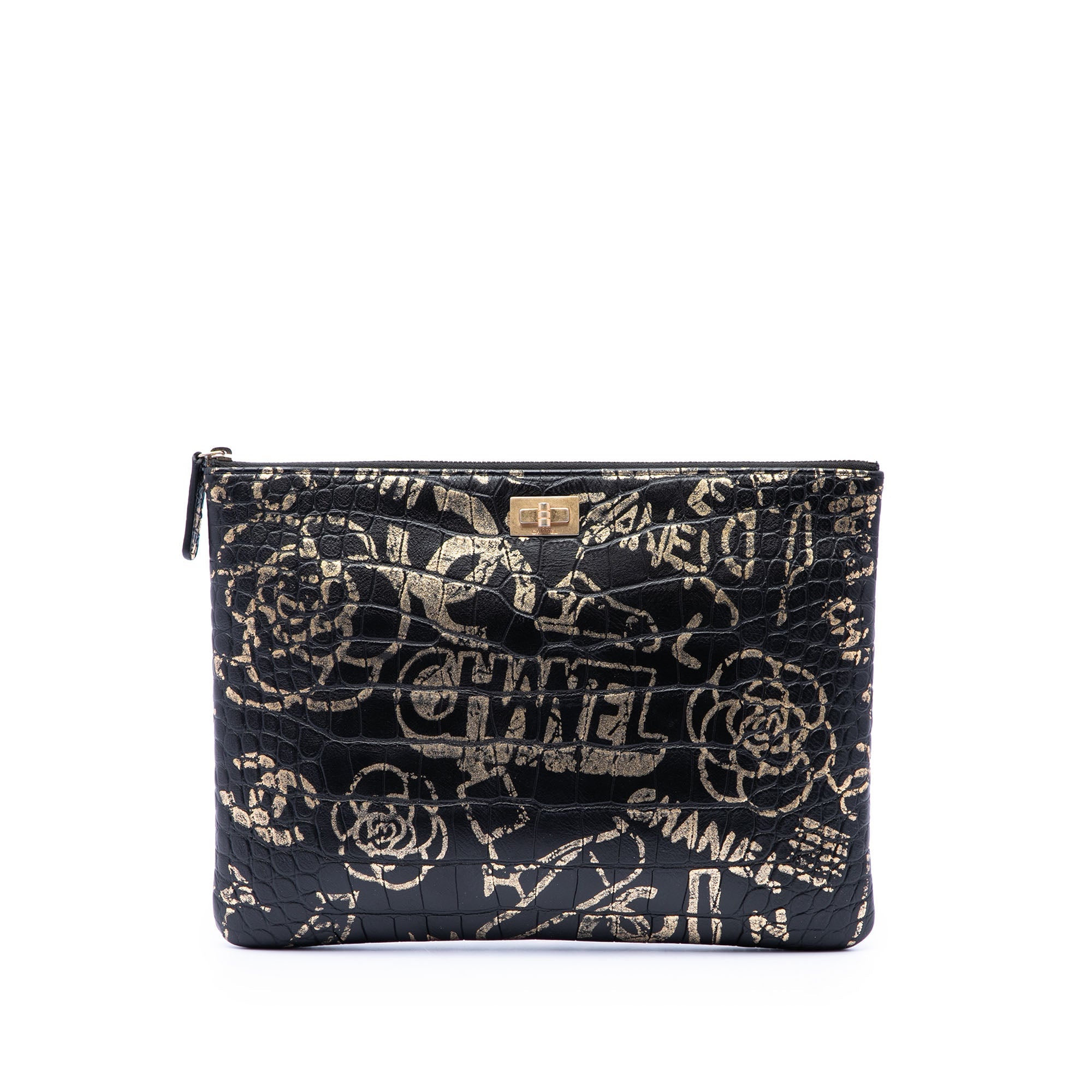 Chanel Crocodile embossé Cuir de veau Cocodile Graffiti 2.55 Reissue Pochette