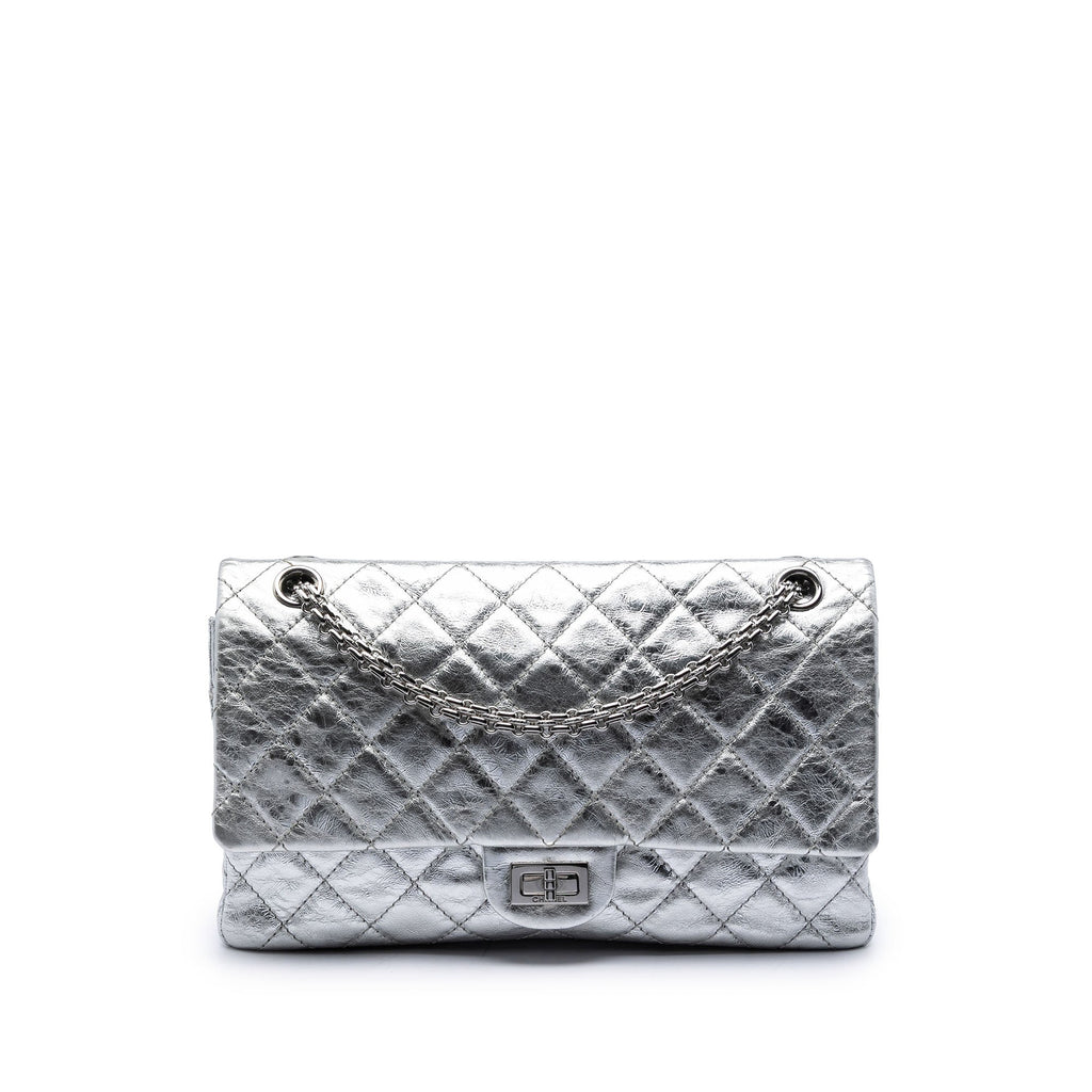 Chanel Matelassé Metallic vieilli Cuir de veau Reissue 2.55 Double rabat 226
