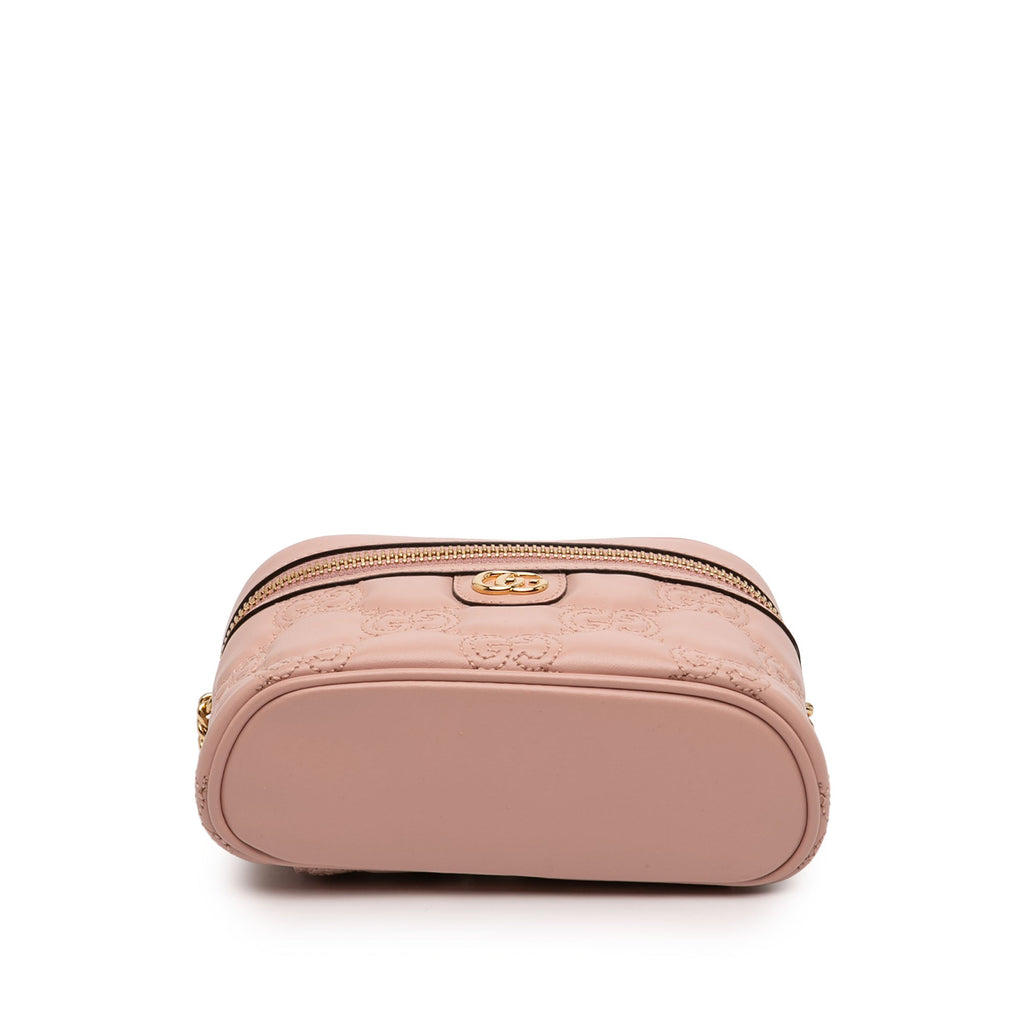 Gucci Mini GG Marmont Matelasse Cuir de veau anse supérieure Vanity Sac à chaîne
