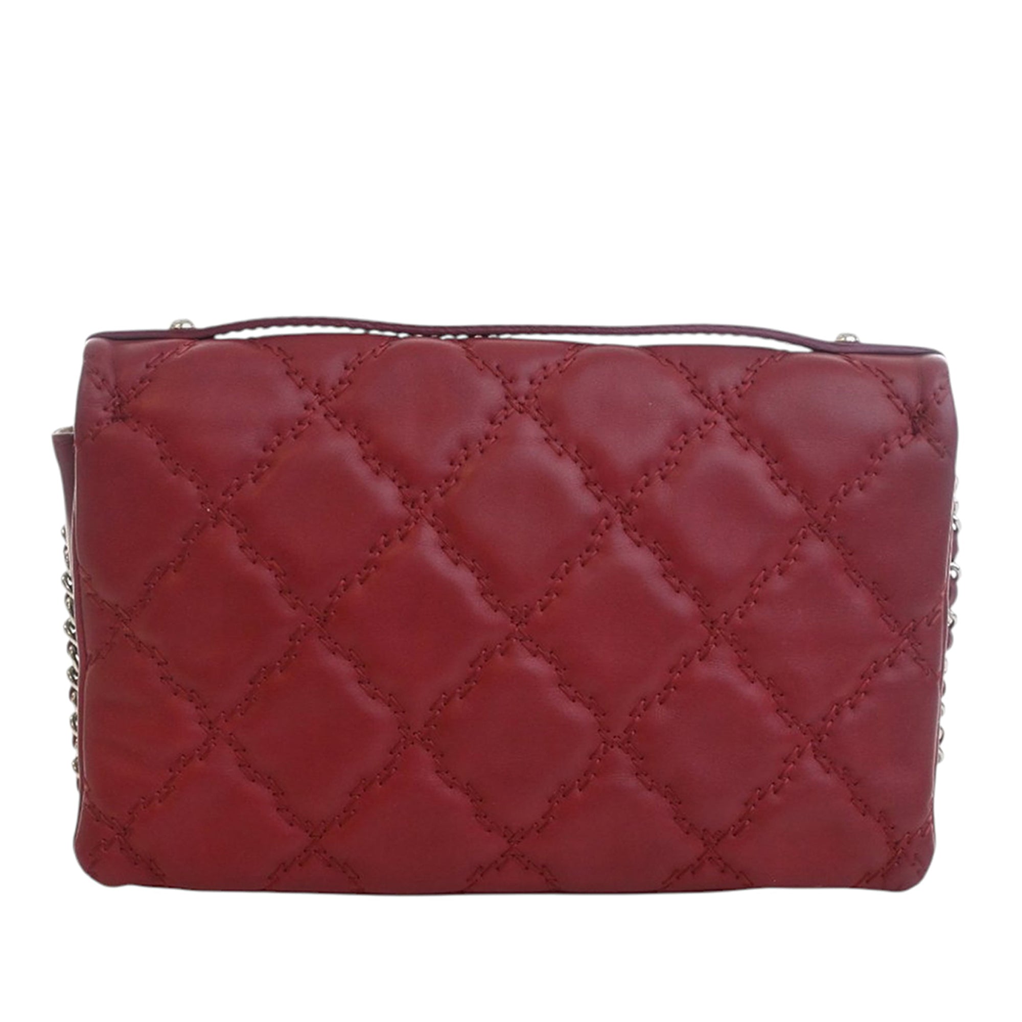 Chanel Matelassé Cuir de veau Double Stitch Hamptons Pochette avec chaîne