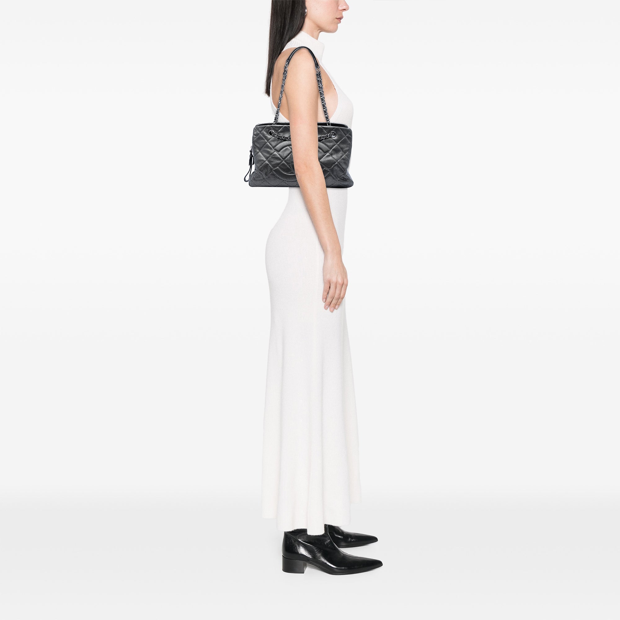 Chanel CC Matelassé Caviar Cabas chaîne