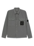 Cp Company 142A Organic Cotton Gabardine Overshirt In Smoked Pearl with Certilogo