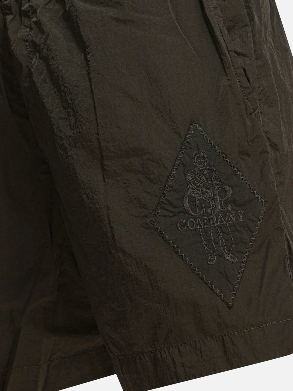 Cp Company Eco-Chrome British Sailor Swim Shorts In Ivy Green With Certilogo