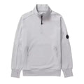 Cp Company 16cm Diagonal Raised Quarter Zip Lens Sweatshirt In Drizzle Grey