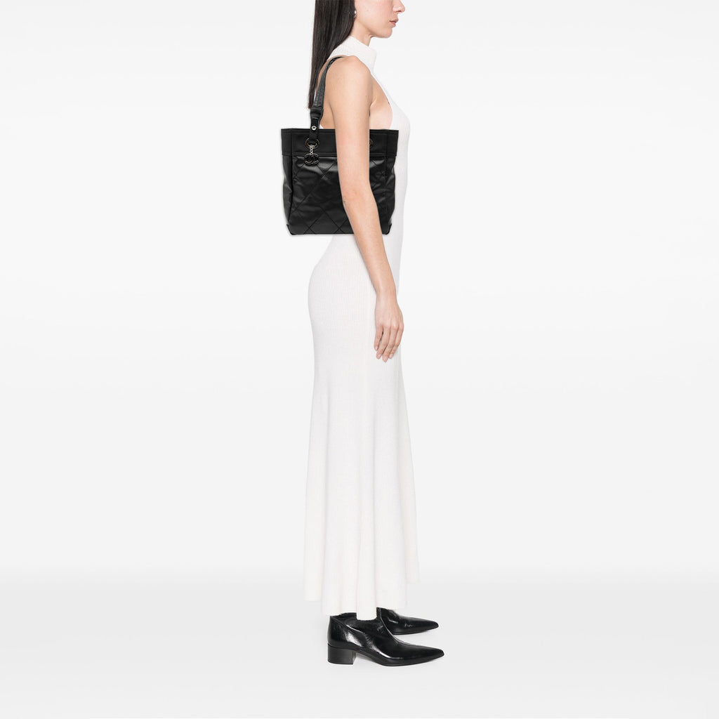 Chanel Small Matelassé Coated Toile Paris Biarritz Cabas