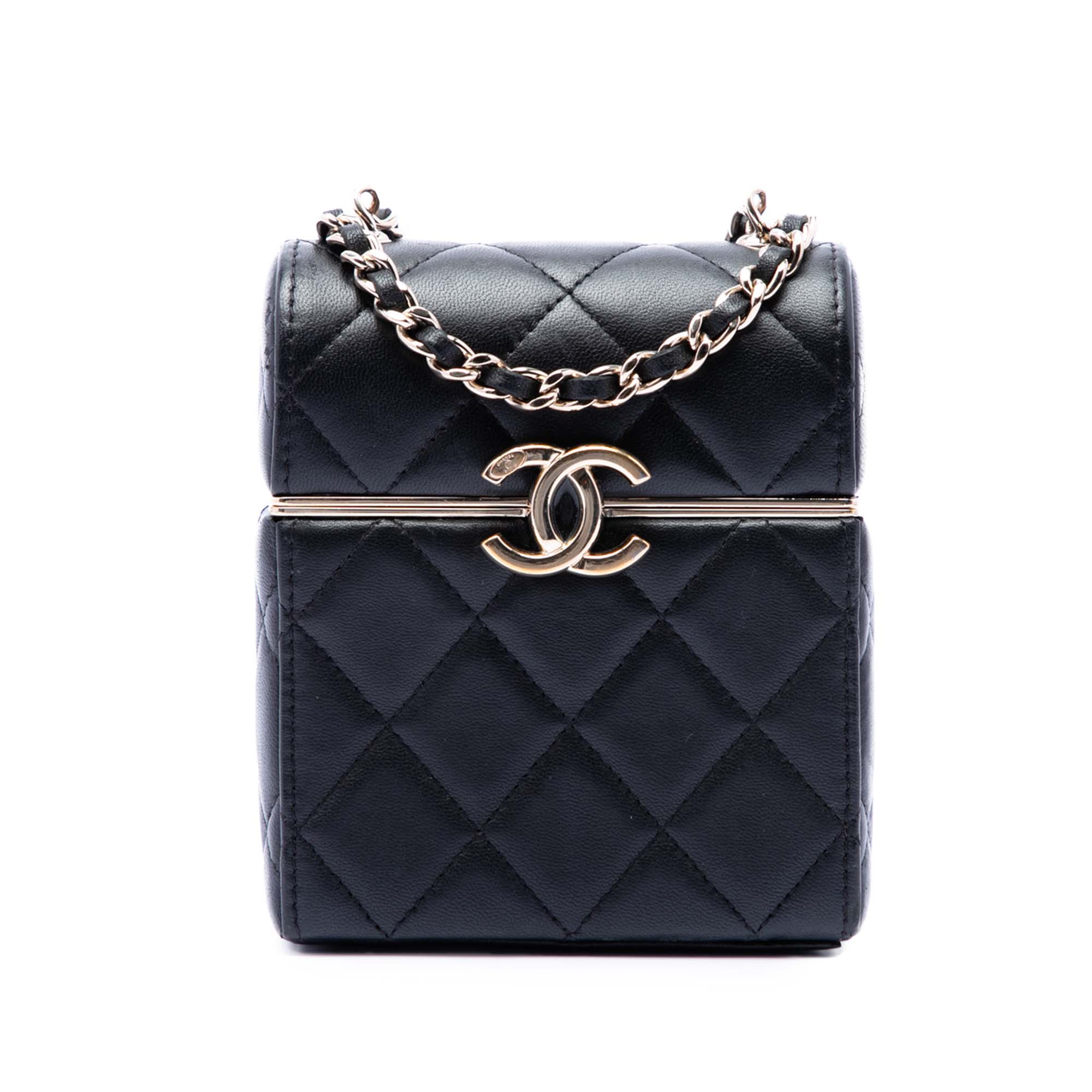 Chanel Small Matelassé Cuir d’agneau Boîte avec chaîne