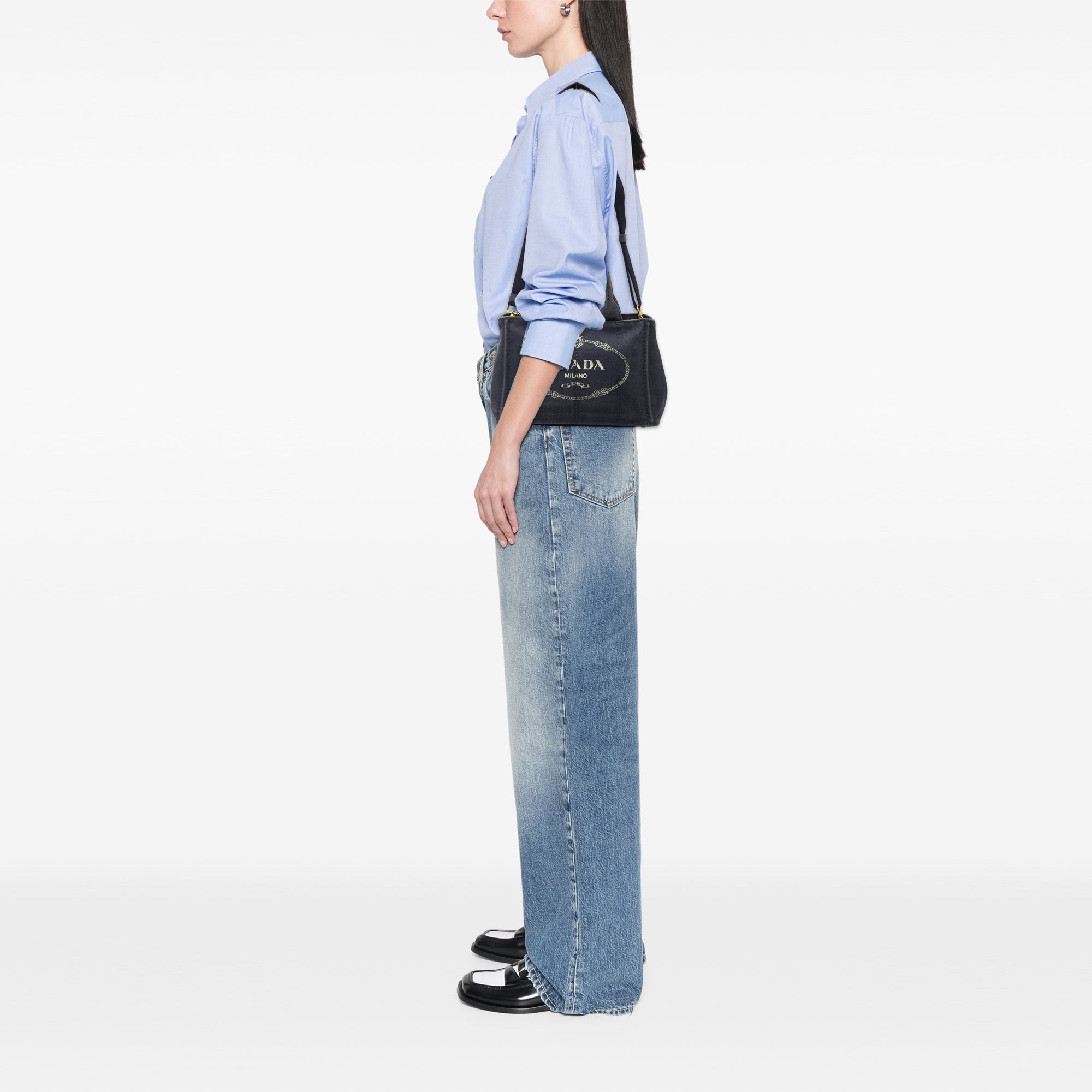 Prada Small Toile Canapa Logo Sac