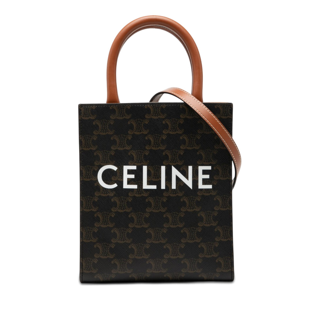 Celine Mini Triomphe Coated Toile Cabas vertical