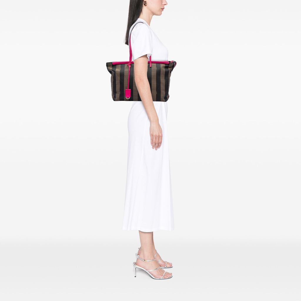Fendi Medium Pequin Toile Roll Cabas
