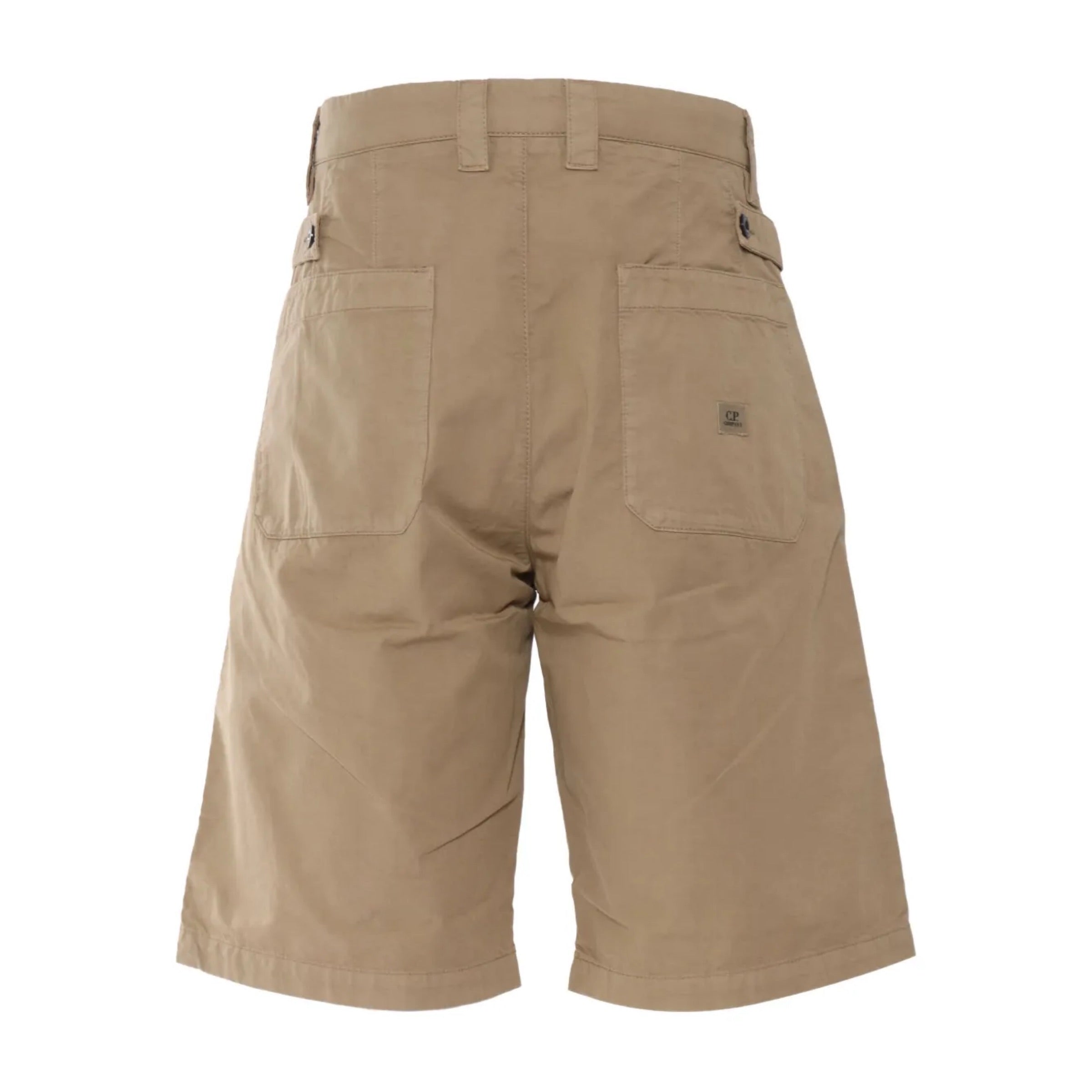 Cp Company 277A Gabardine Bermuda Pocket Patch Logo Shorts In Tree House with Certilogo