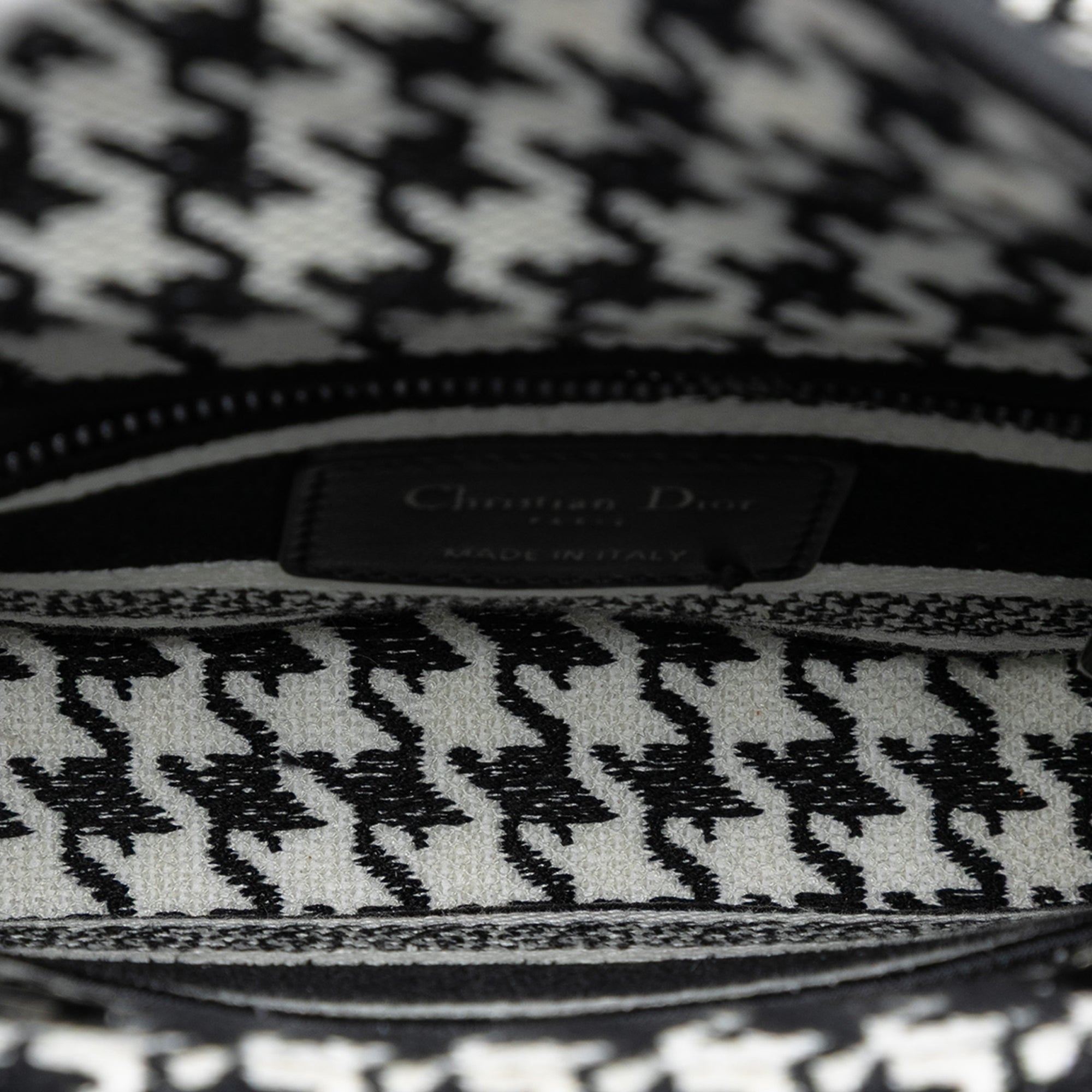 Dior Mini brodé Toile Houndstooth Lady D Lite