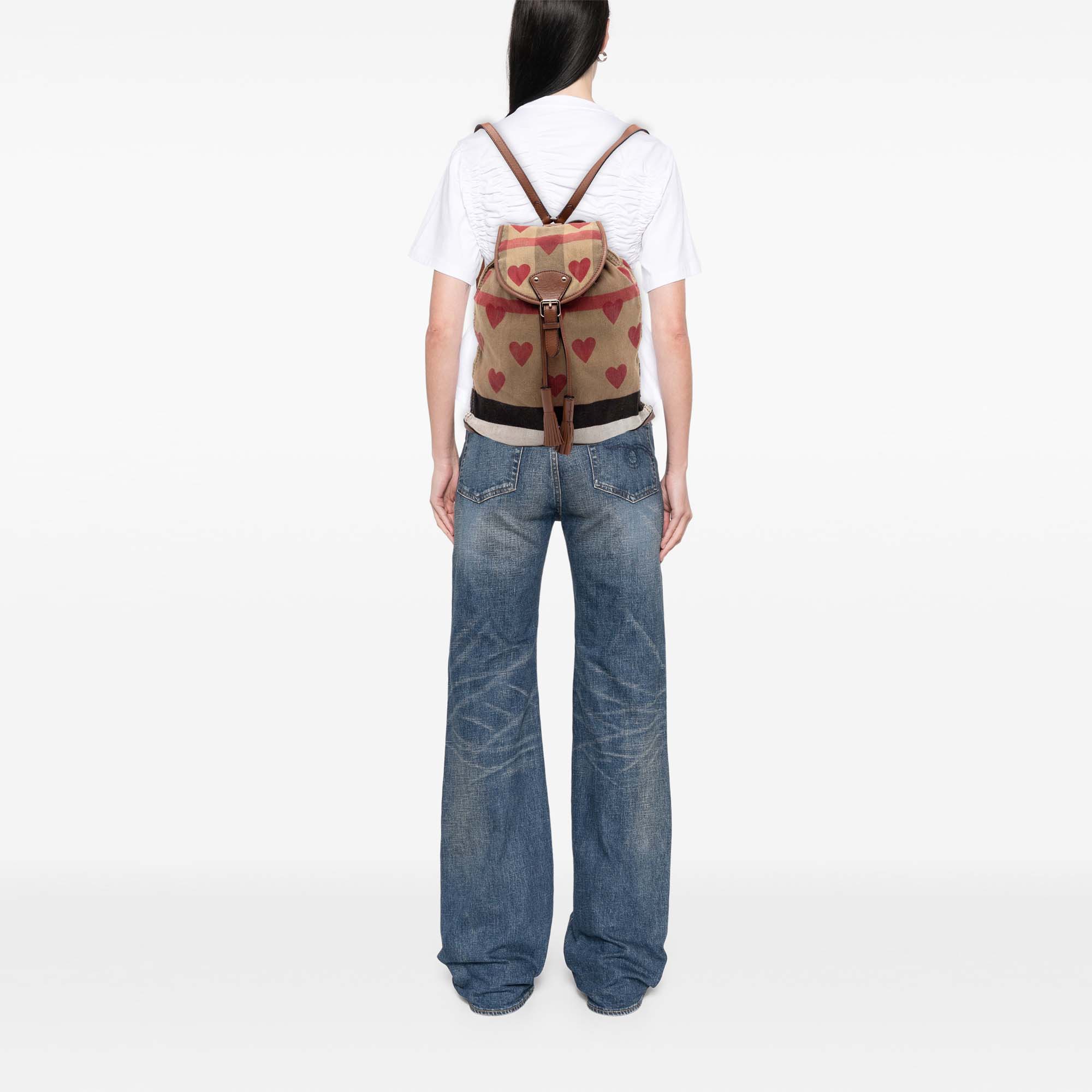 Burberry Mega Check Toile Chiltern Hearts Sac à dos