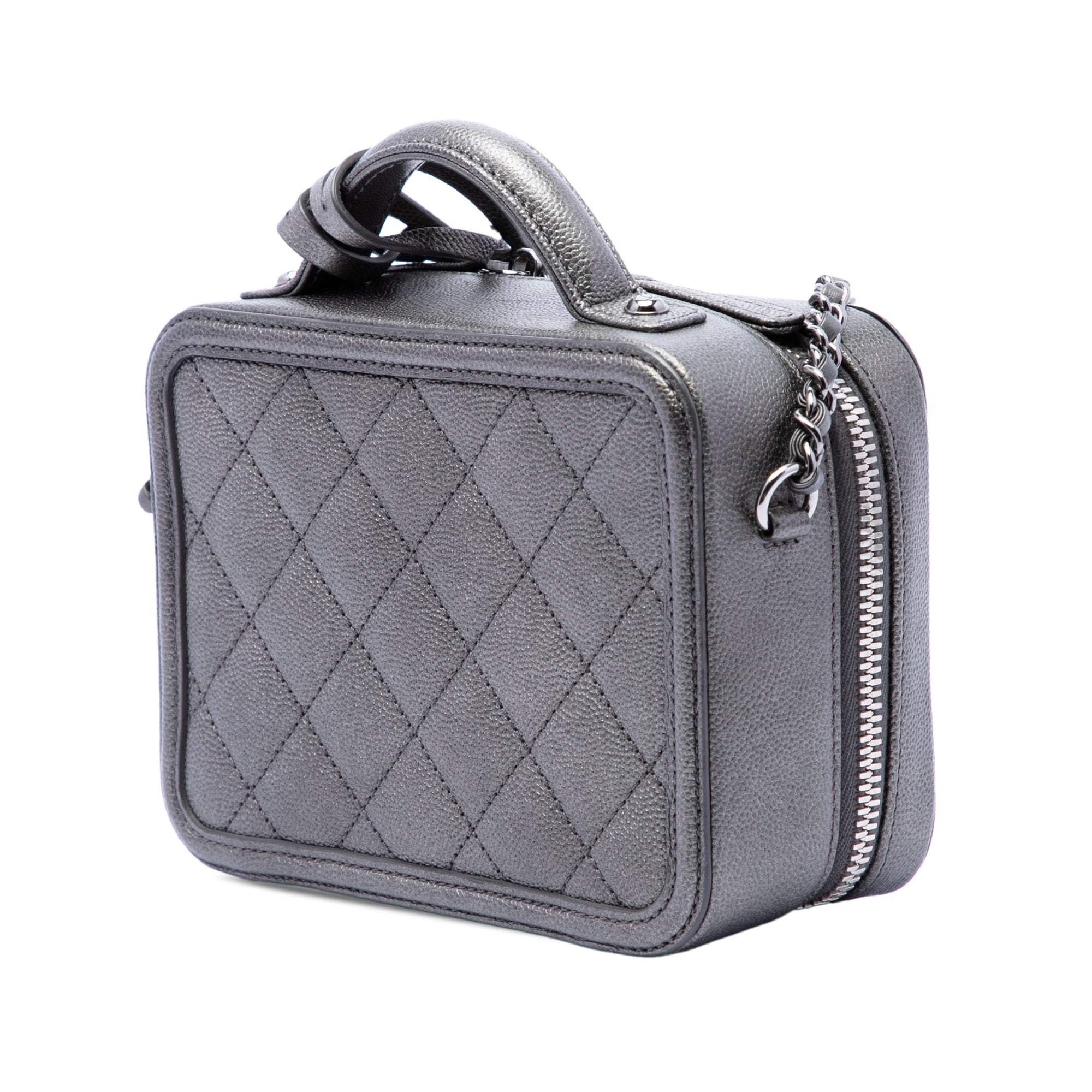 Chanel Small Metallic Caviar CC Filigree Vanity