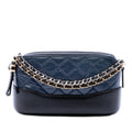 Chanel Bicolor vieilli Cuir de veau Gabrielle Double Zip Pochette avec chaîne