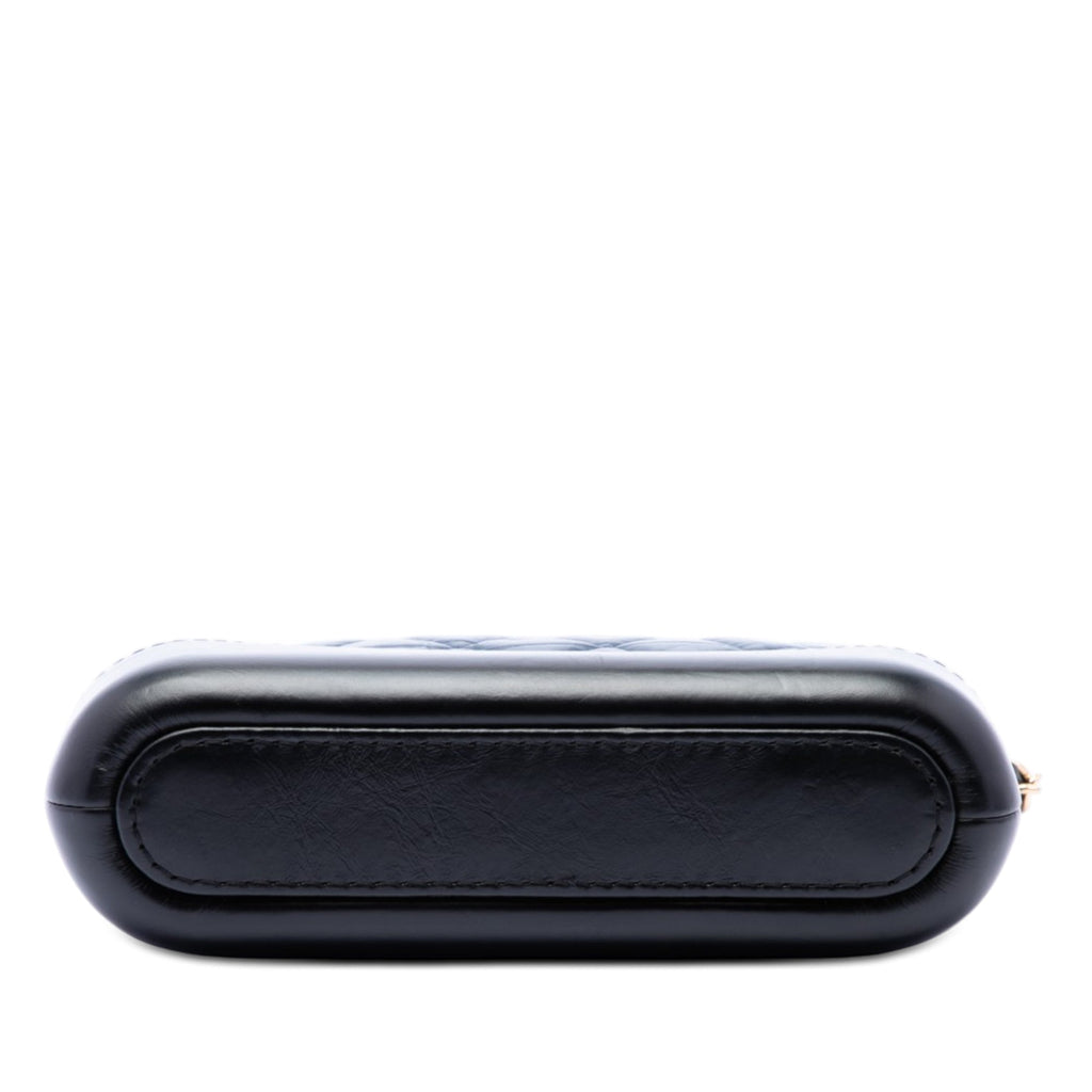 Chanel Bicolor vieilli Cuir de veau Gabrielle Double Zip Pochette avec chaîne
