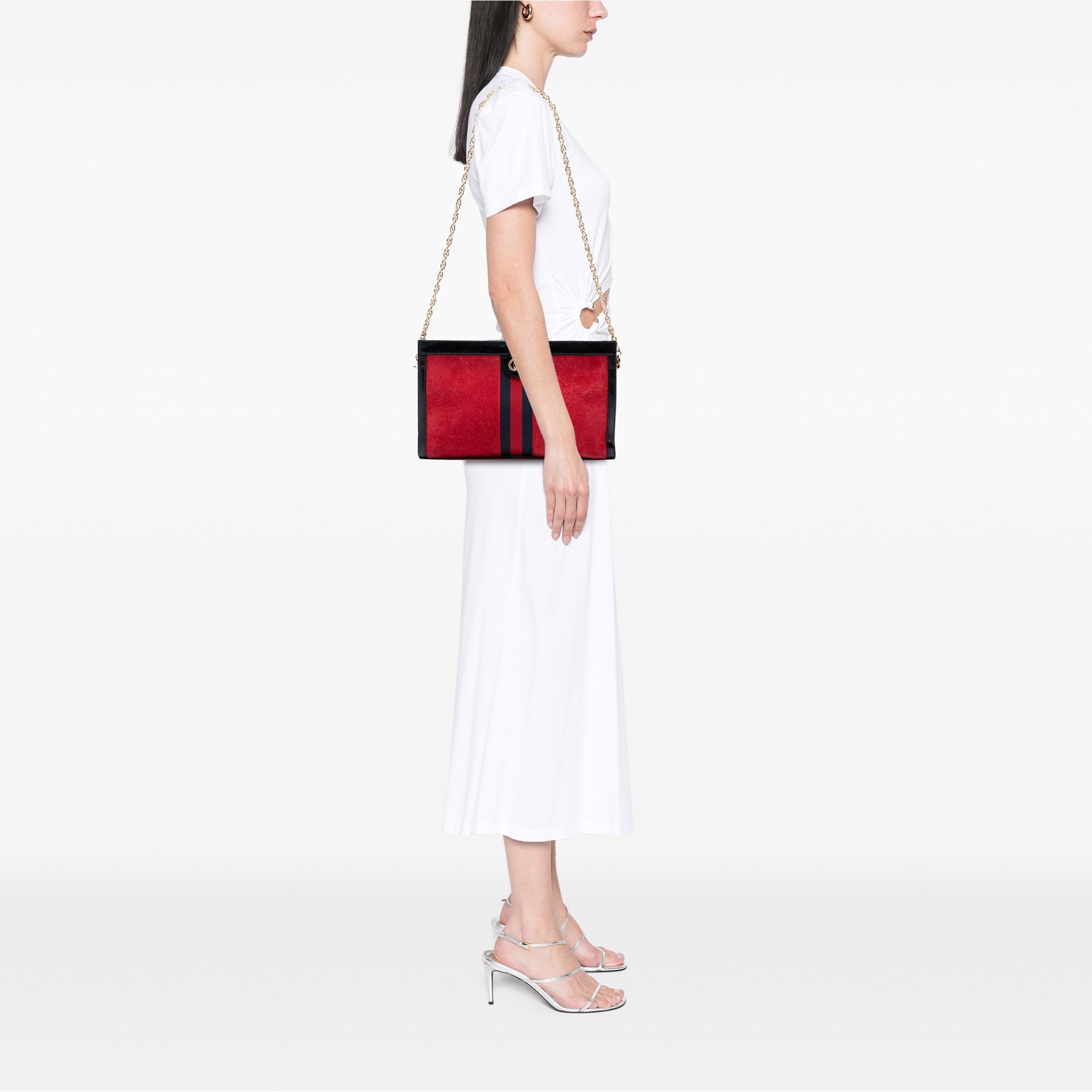 Gucci Medium Daim Web Ophidia Chain Sac bandoulière