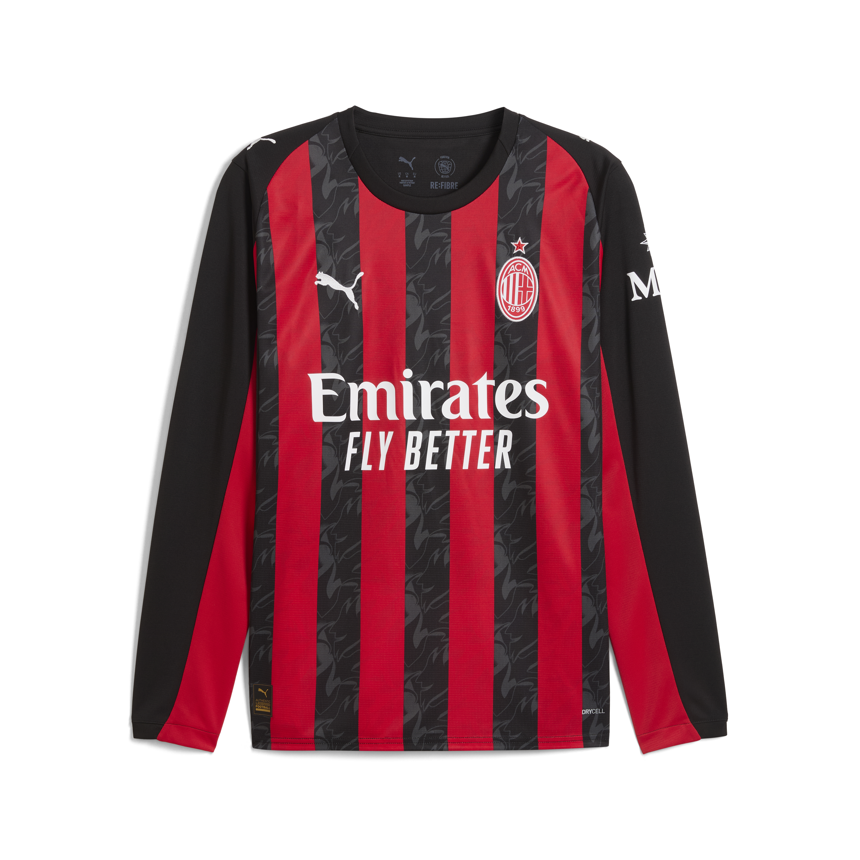 Puma AC Milan Men's Home Replica Long Sleeve Jersey 25/26
