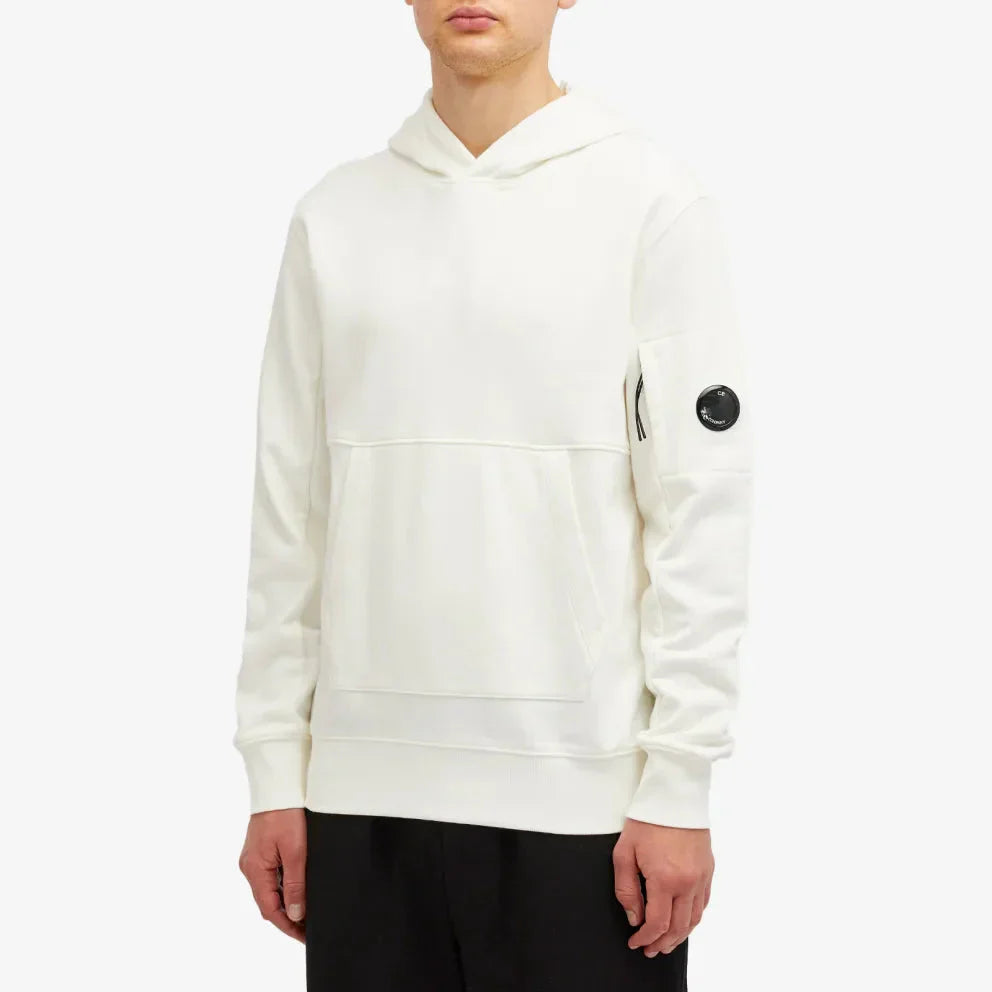 Cp Company 16cm Diagonal Raised Lens Overhead Hoodie In White