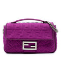 Fendi Zucca embossé Technical Fabric Chain Midi Baguette