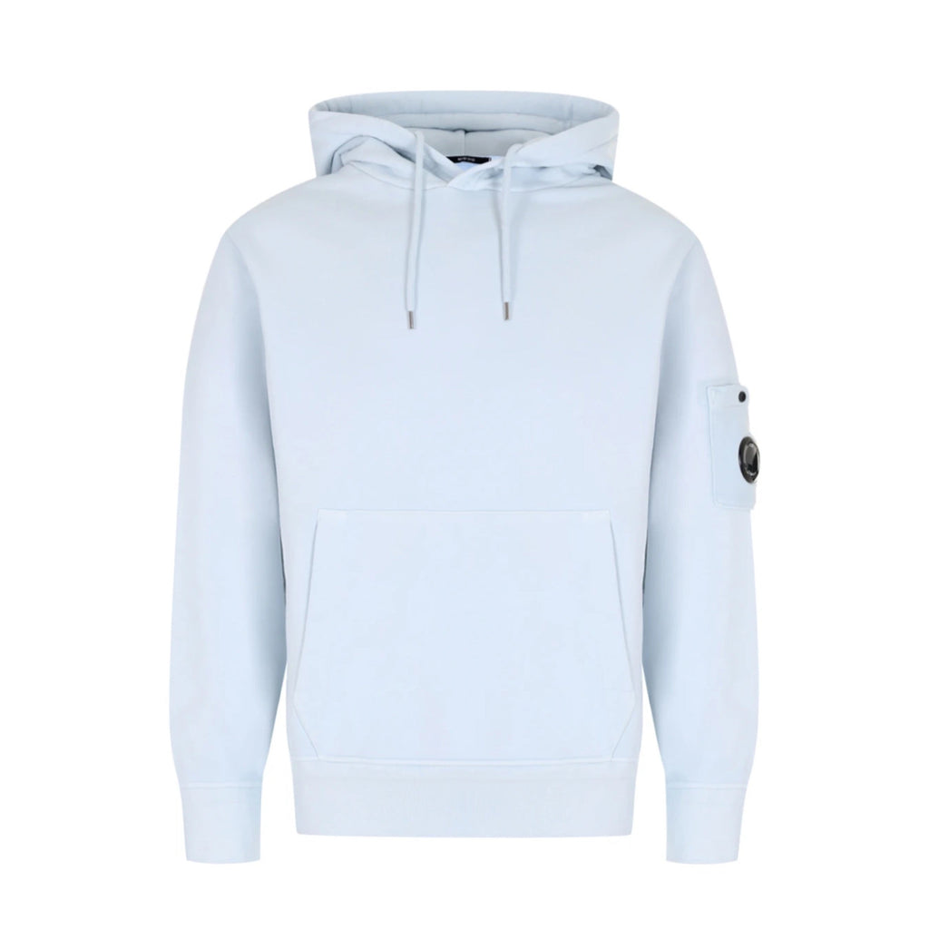 Cp Company 099A Brushed Emerised Resist Dyed Lens Hoodie In Starlight Blue