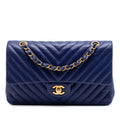 Chanel Medium Classic Chevron Cuir d’agneau Double rabat