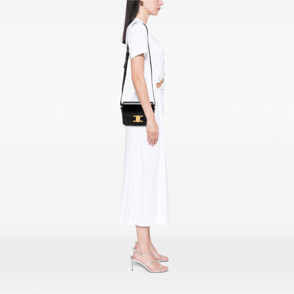 Celine Teen brillant Cuir de veau Triomphe Sac porté croisé