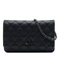 Chanel CC Matelassé Cuir de veau Double Stitch Hamptons Wallet on Chain