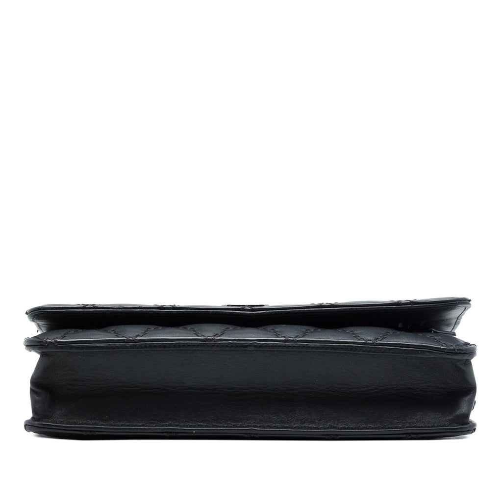 Chanel CC Matelassé Cuir de veau Double Stitch Hamptons Wallet on Chain