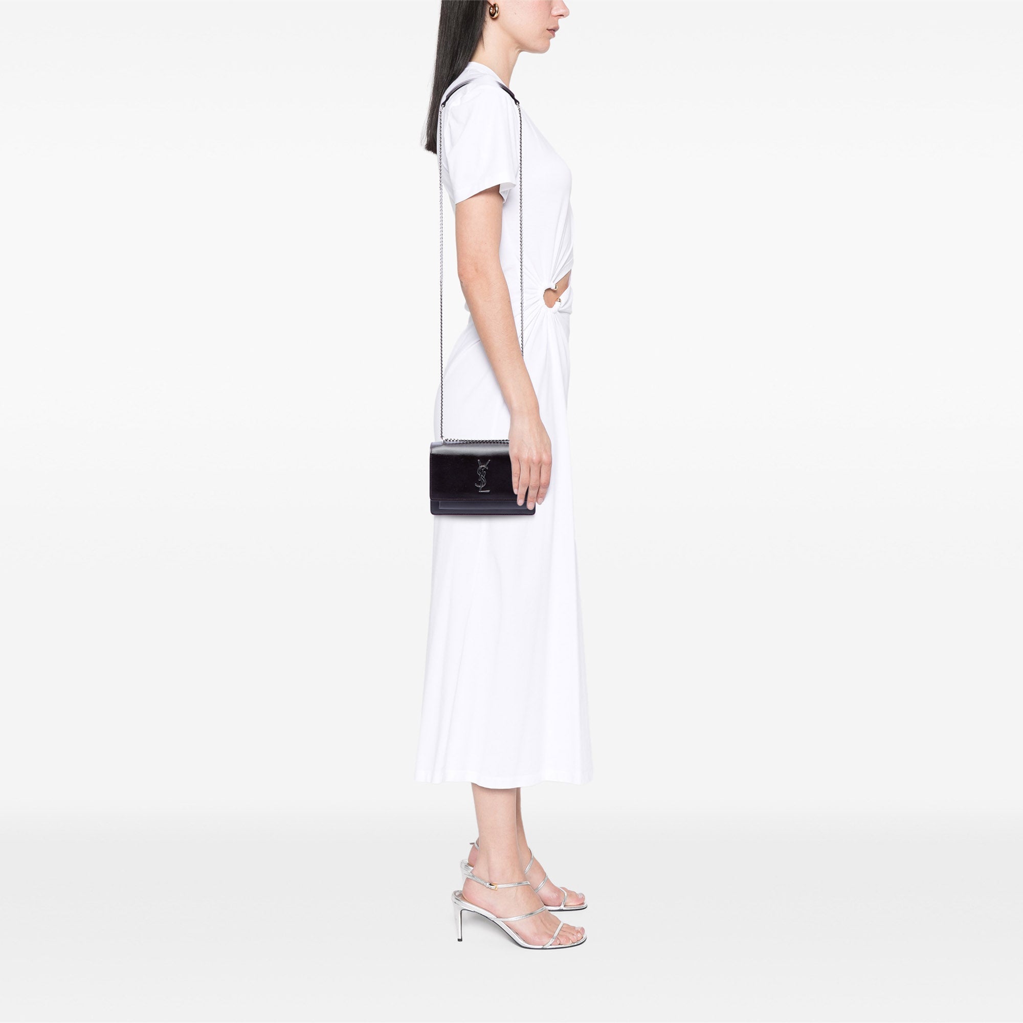 Saint Laurent Small Cuir de veau Monogram Sunset Sac porté croisé