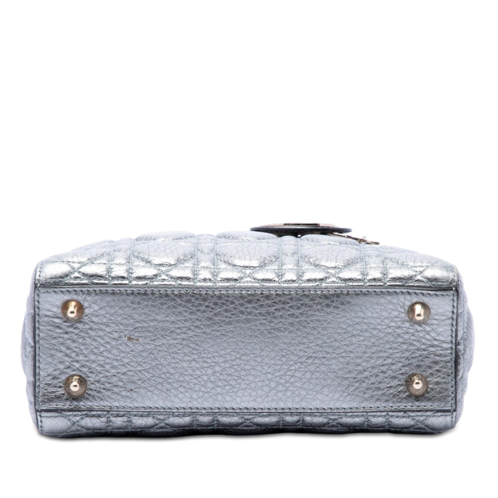 Dior Small Metallic Cuir de veau grainé Cannage Supple Lady Dior