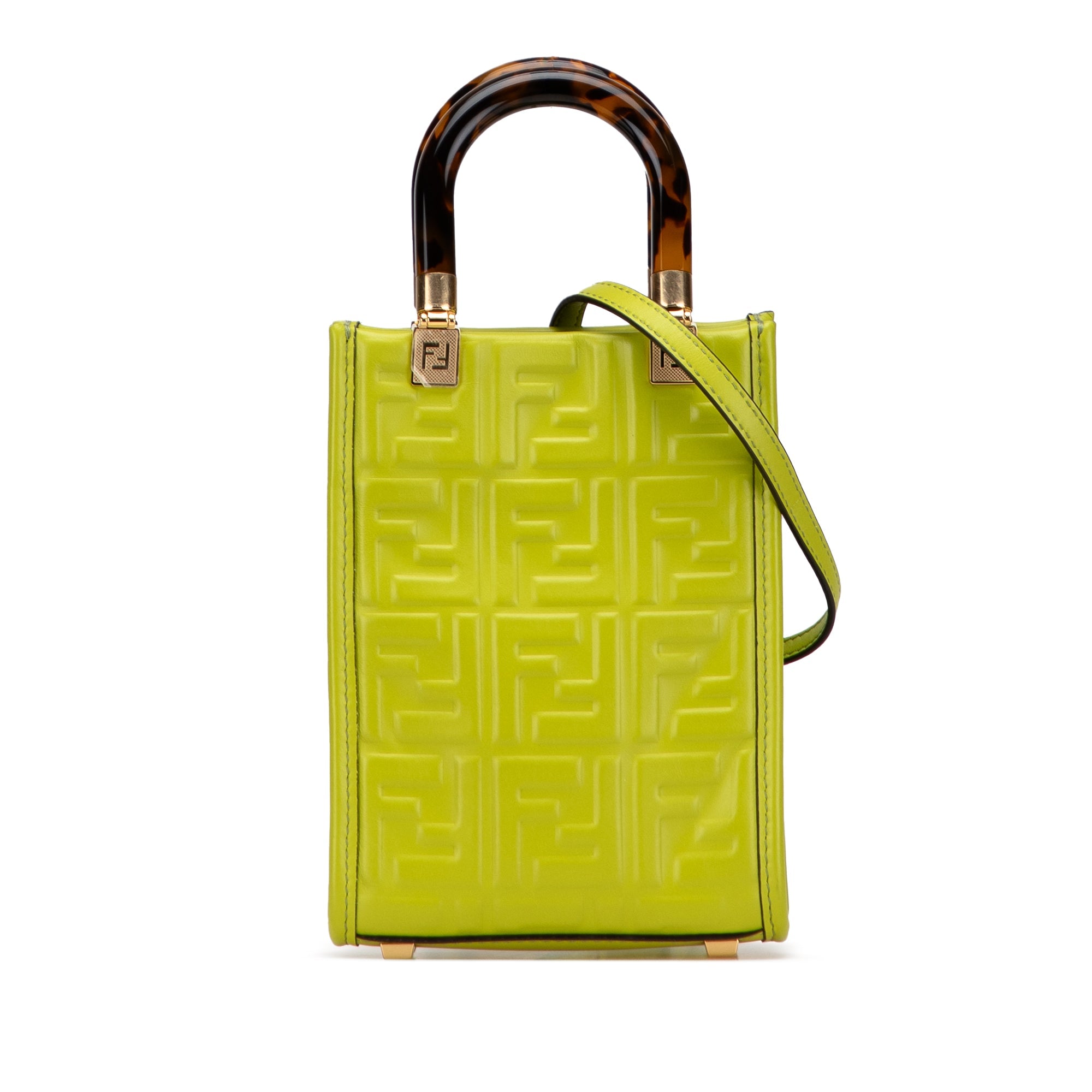Fendi Mini Zucca embossé Cuir Sunshine Shopper Cabas