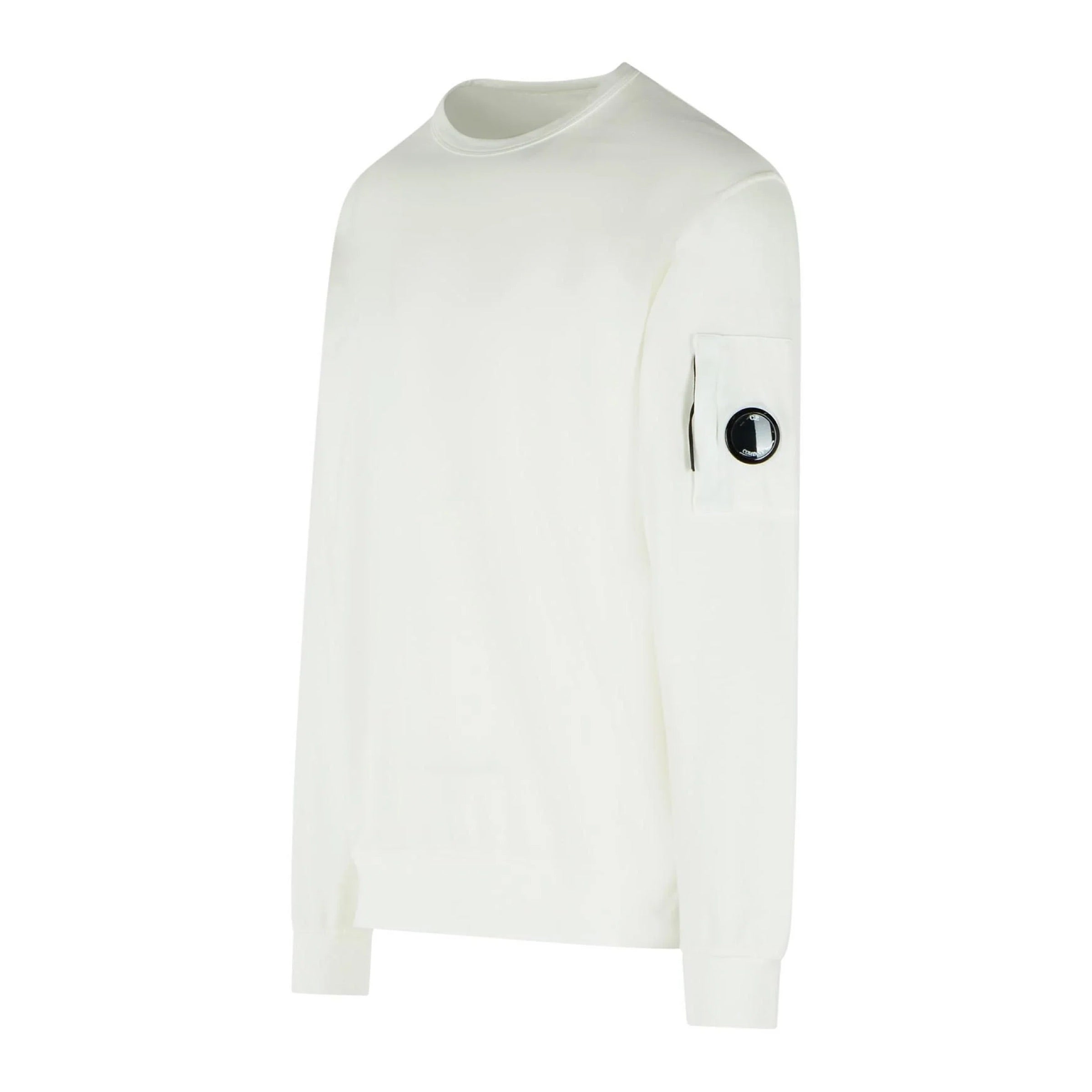 Cp Company 019A Light Fleece Lens Sweatshirt In White