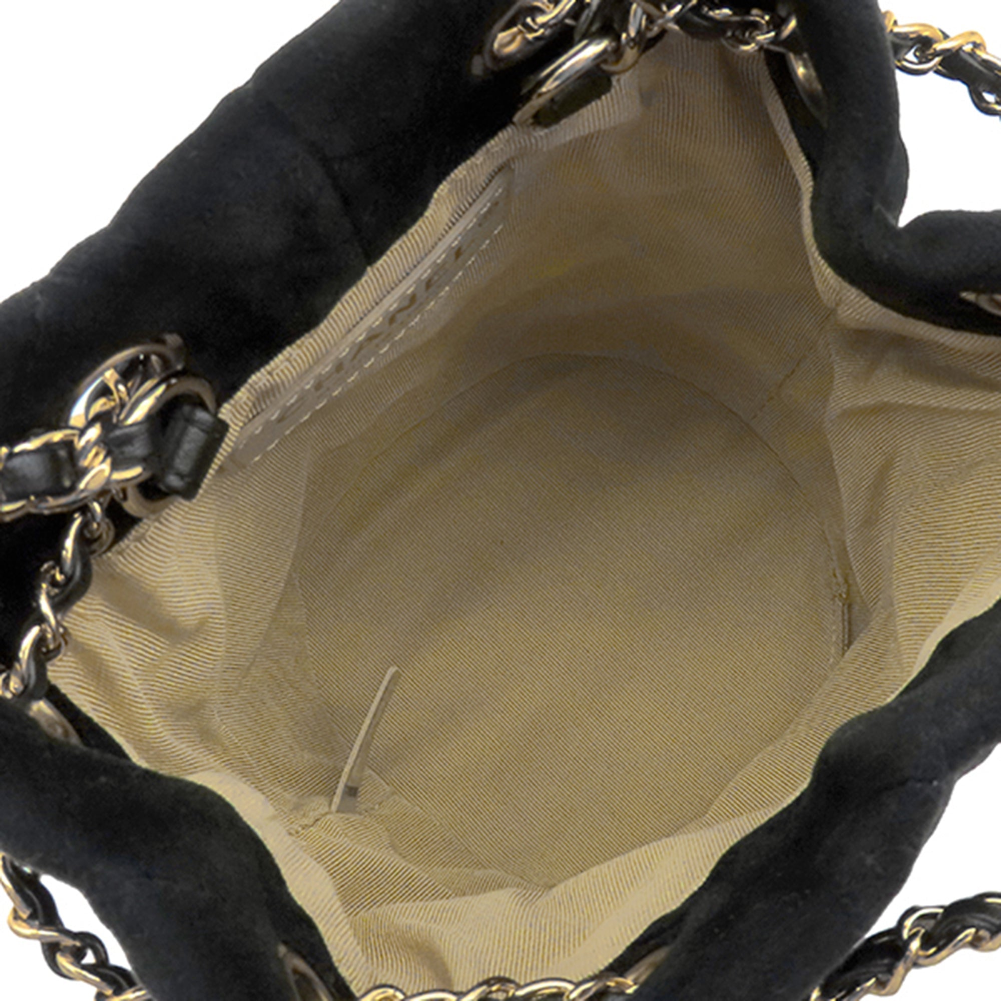 Chanel Matelassé Velours Cristal Perle Crush Bucket Sac