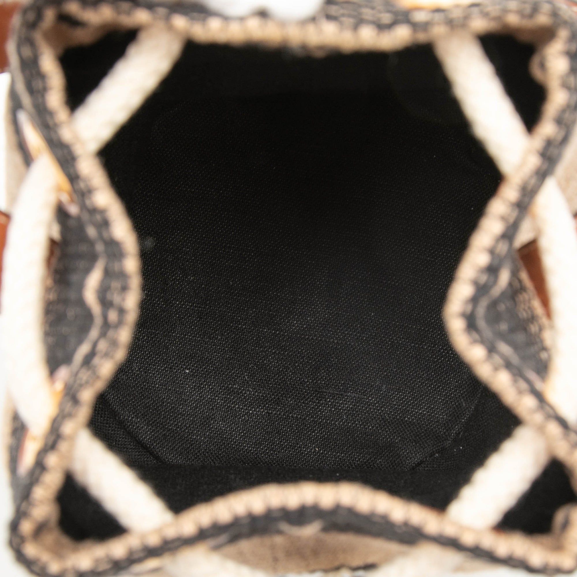 Celine Small Triomphe Raffia Drawstring Bucket Sac