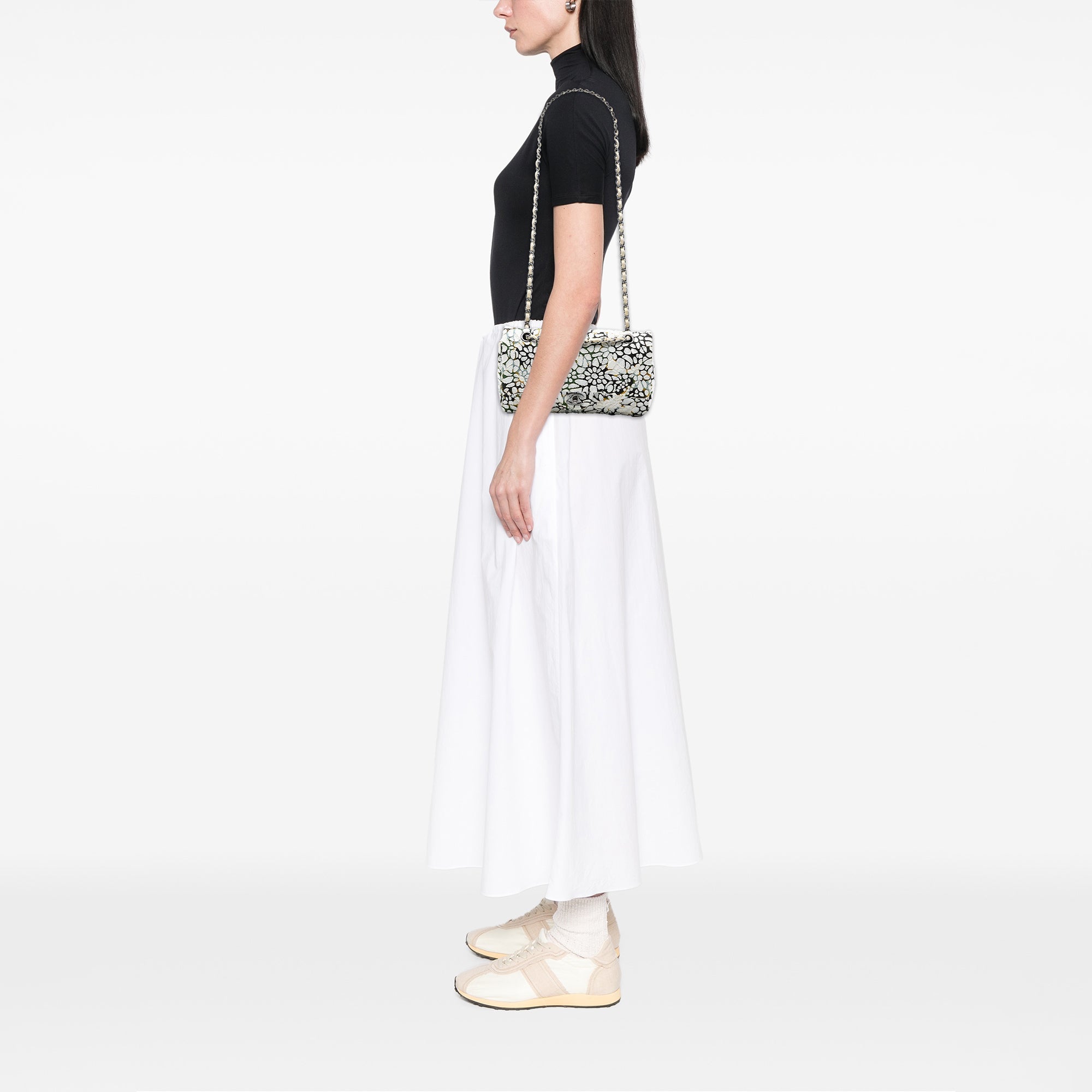 Chanel Medium Classic Chevron Tweed Double rabat