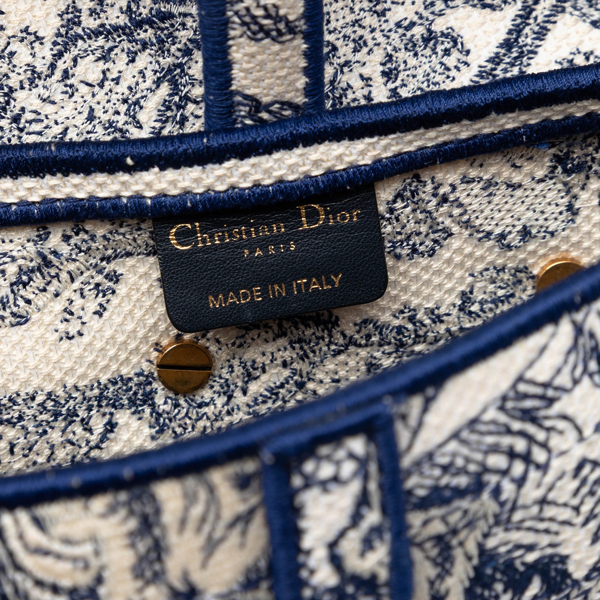 Dior brodé Toile Toile de Jouy Saddle Sac