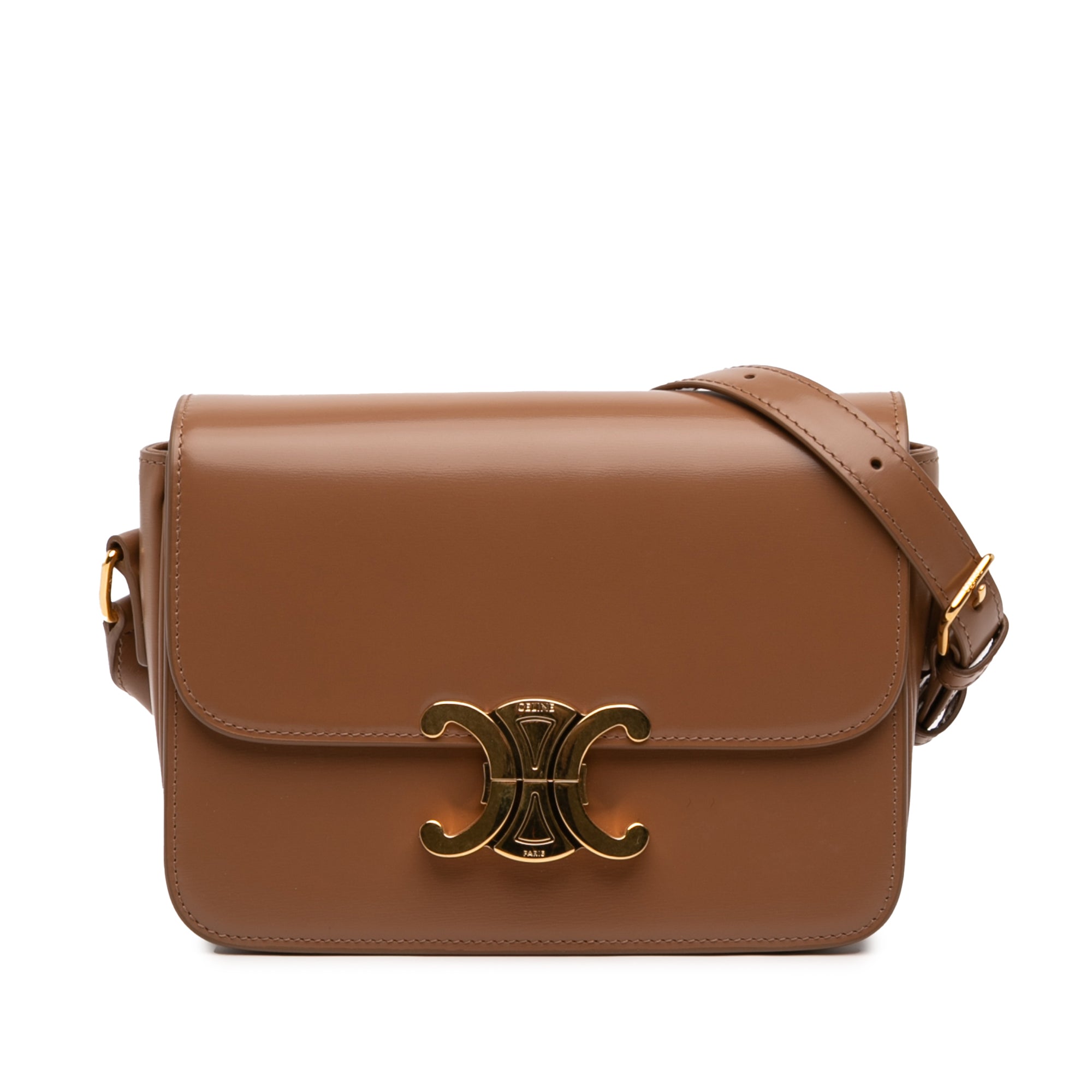 Celine Teen brillant Cuir de veau Triomphe Sac porté croisé