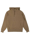 Cp Company Garment Dyed Overhead Lens Hoodie In Butternut Brown