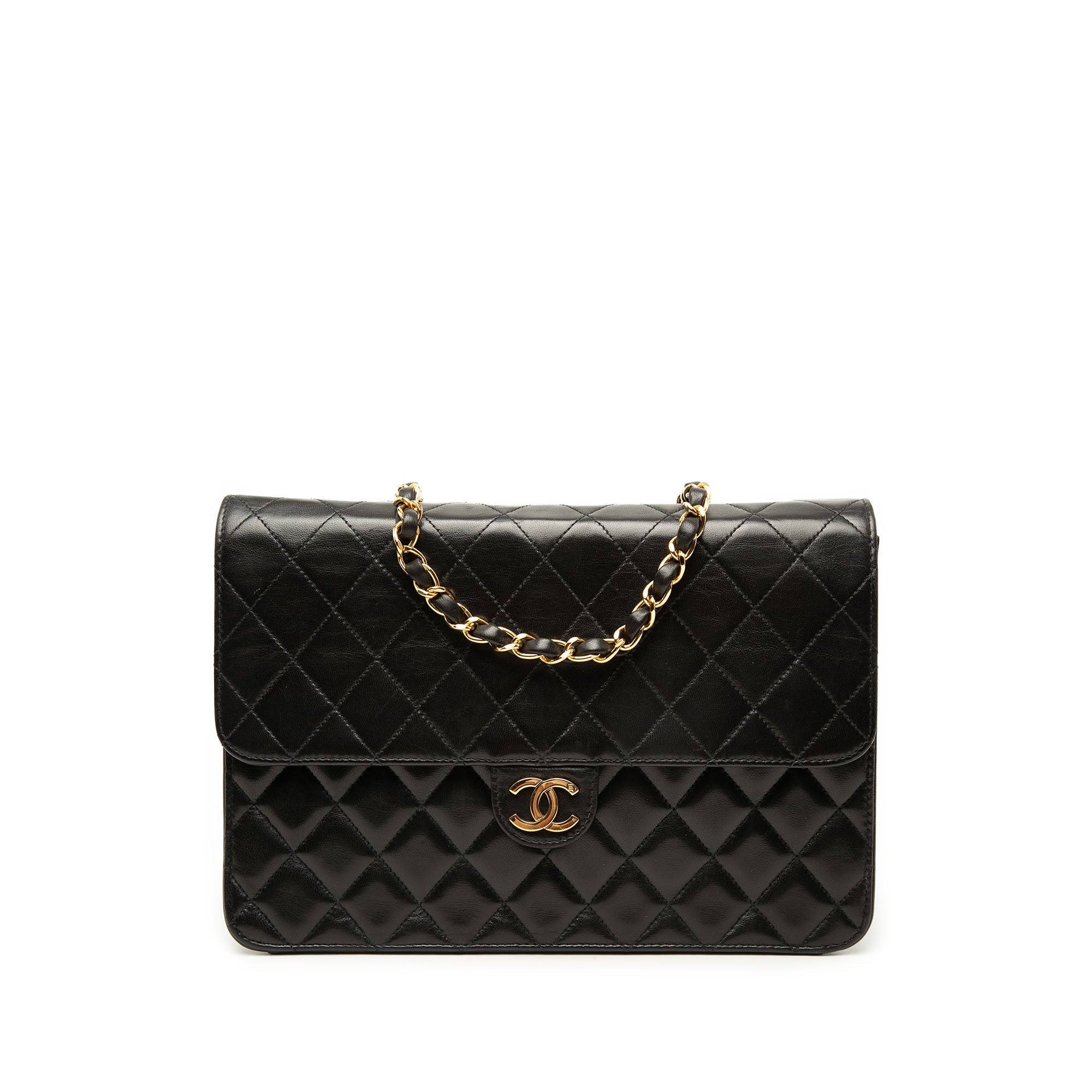 Chanel Medium CC Matelassé Cuir d’agneau Simple rabat