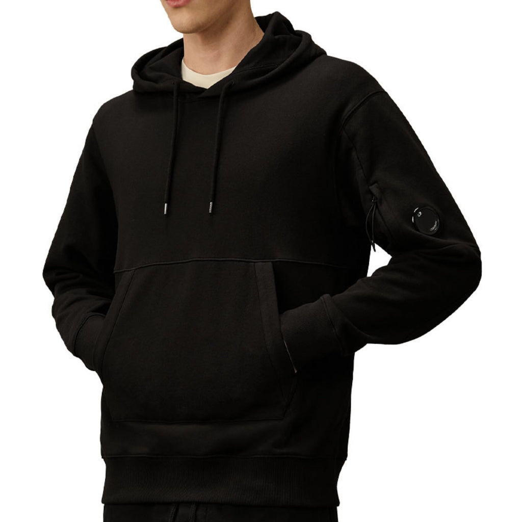 Cp Company 024A Diagonal Raised Overhead Hoodie In Black