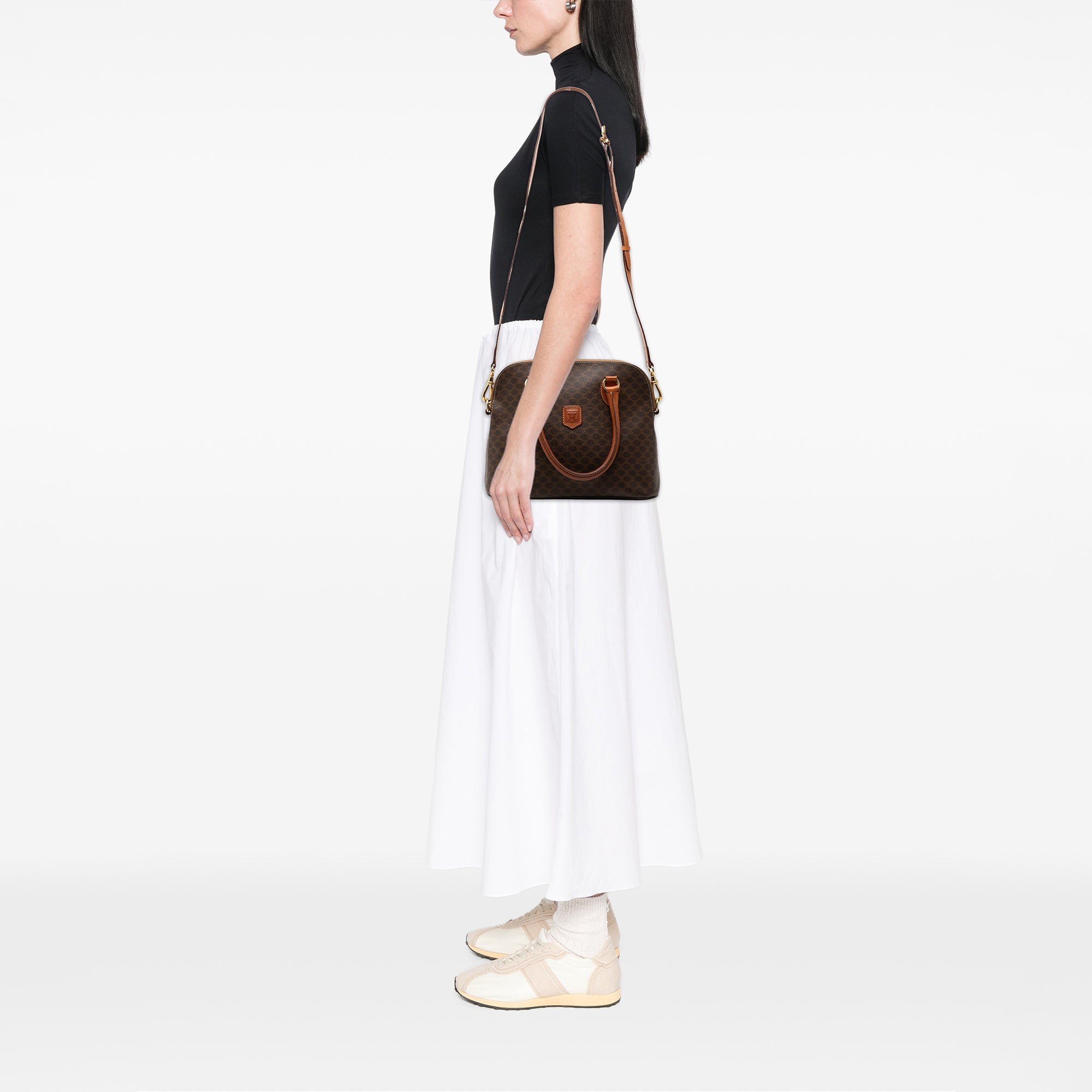 Celine Macadam Coated Toile Dome Sac