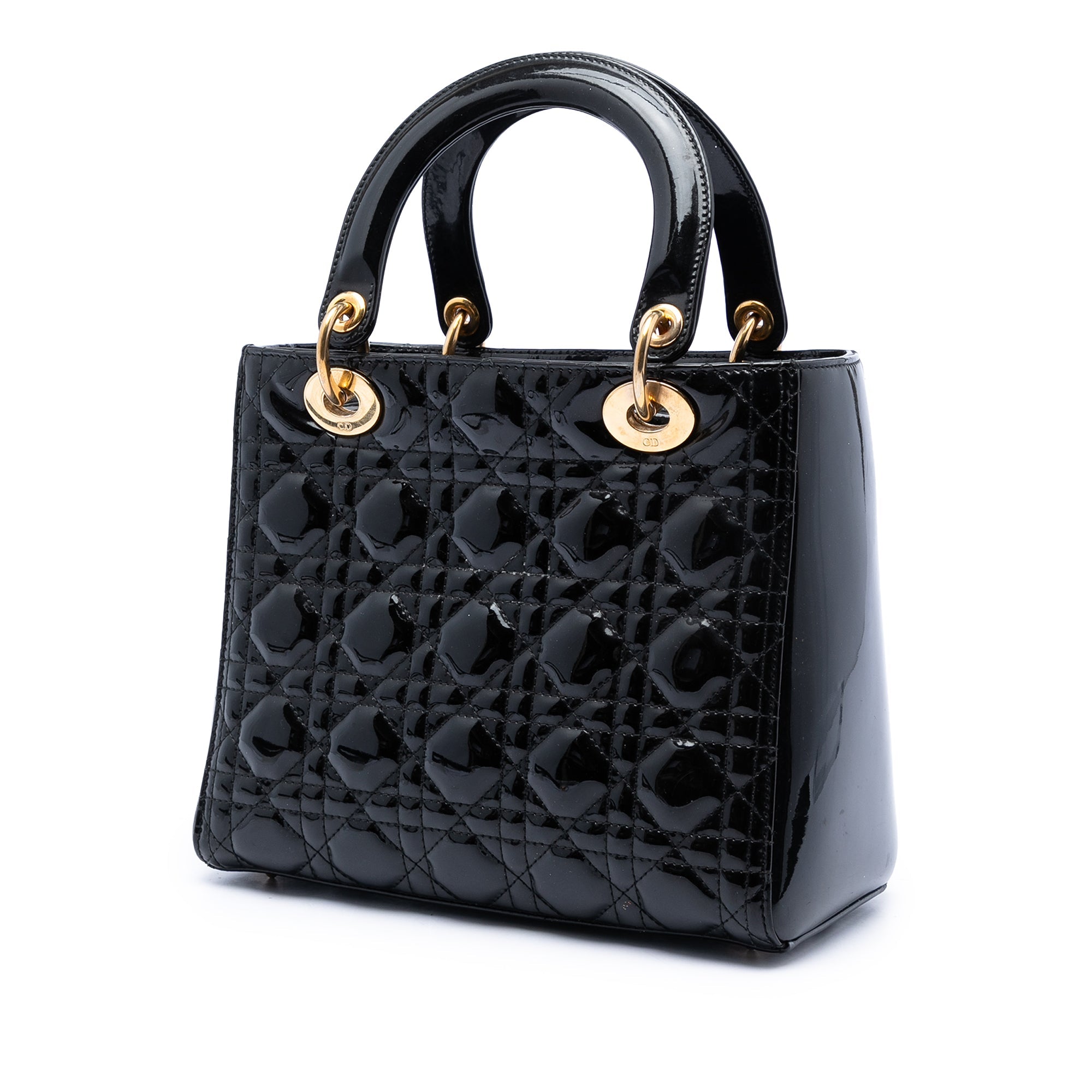 Dior Medium Cuir verni Cannage Lady Dior