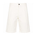 Cp Company 277A Gabardine Bermuda Pocket Patch Logo Shorts In White With Certilogo