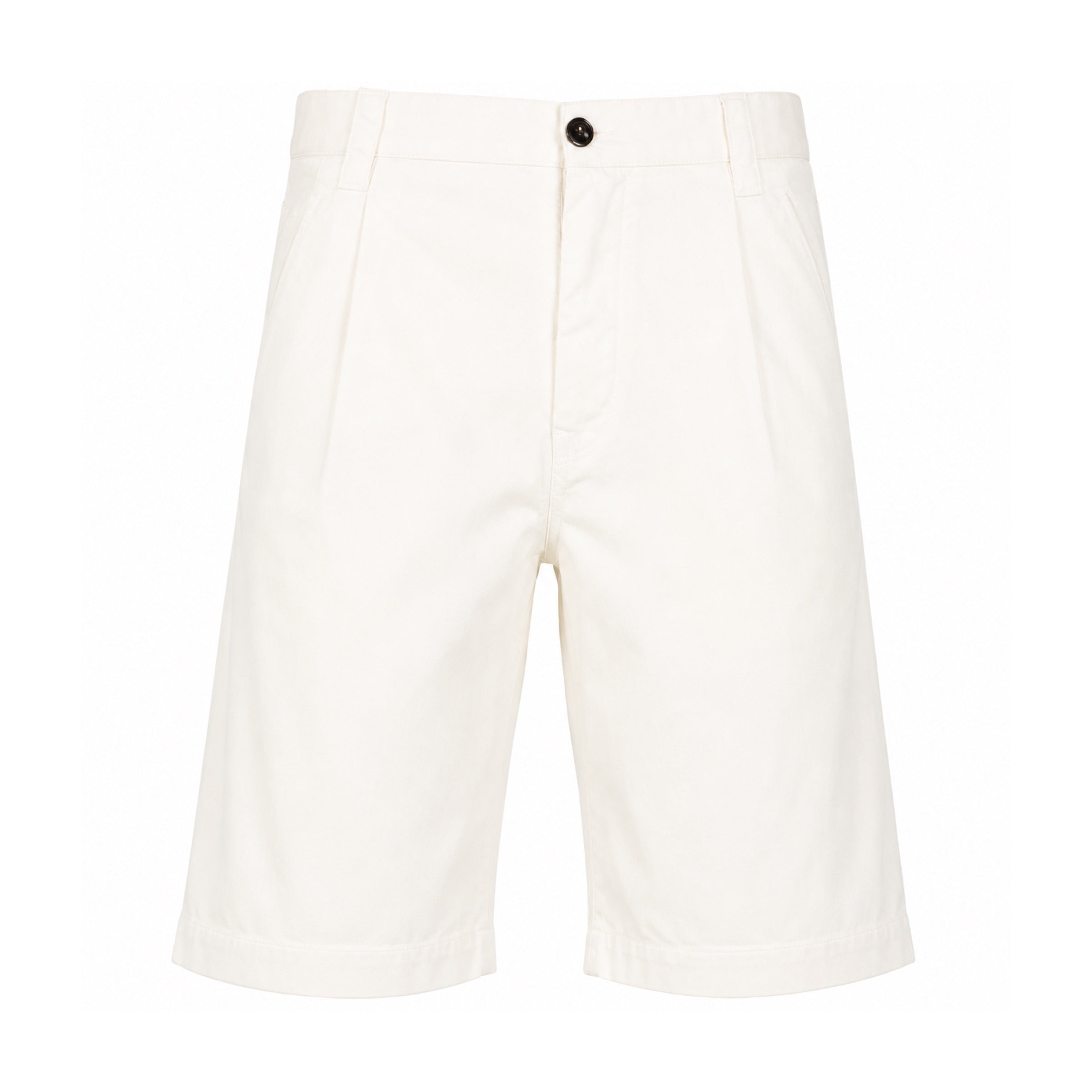Cp Company 277A Gabardine Bermuda Pocket Patch Logo Shorts In White With Certilogo