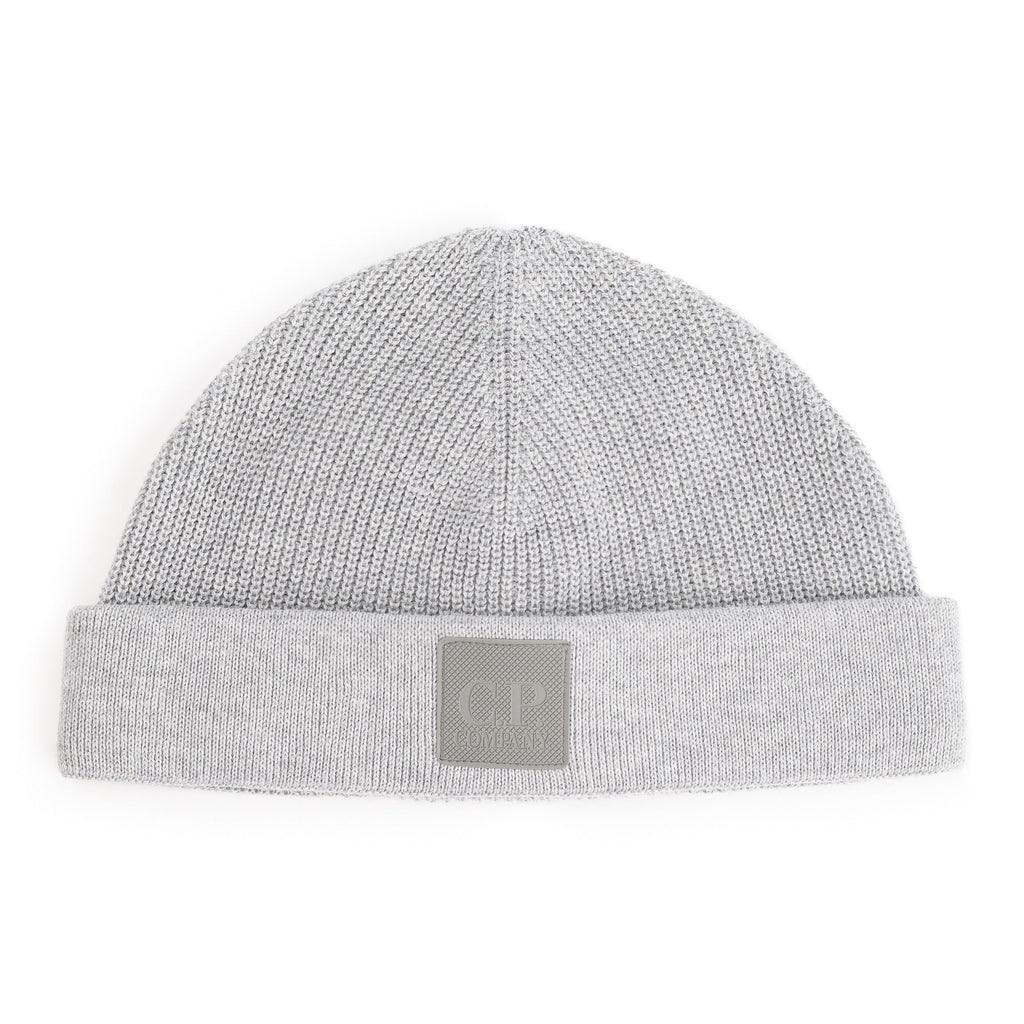 Cp Company Metropolis Series Logo Beanie In Grey M93