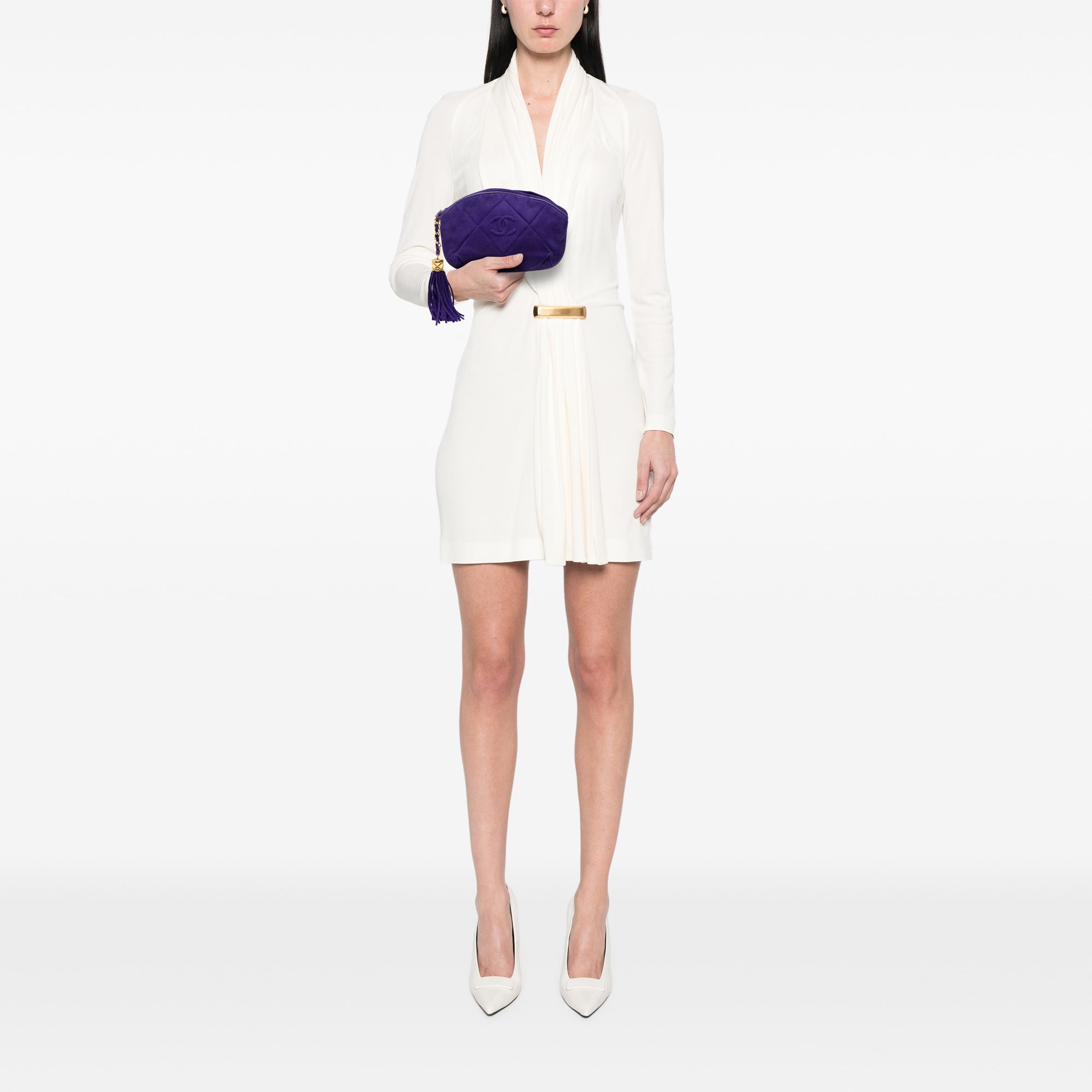 Chanel CC Daim Pompon Pochette