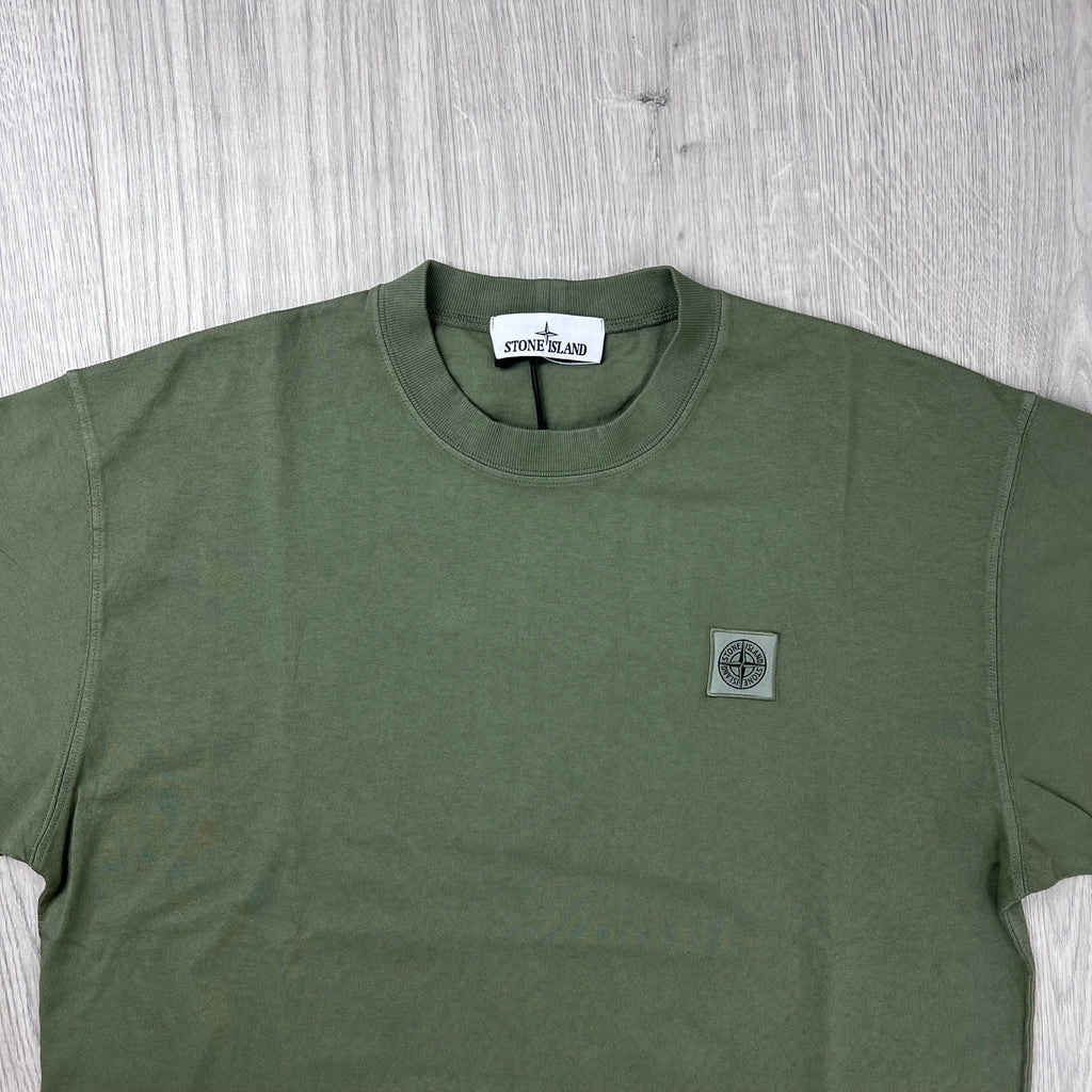 Stone Island Combed Organic Patch T-Shirt - Military